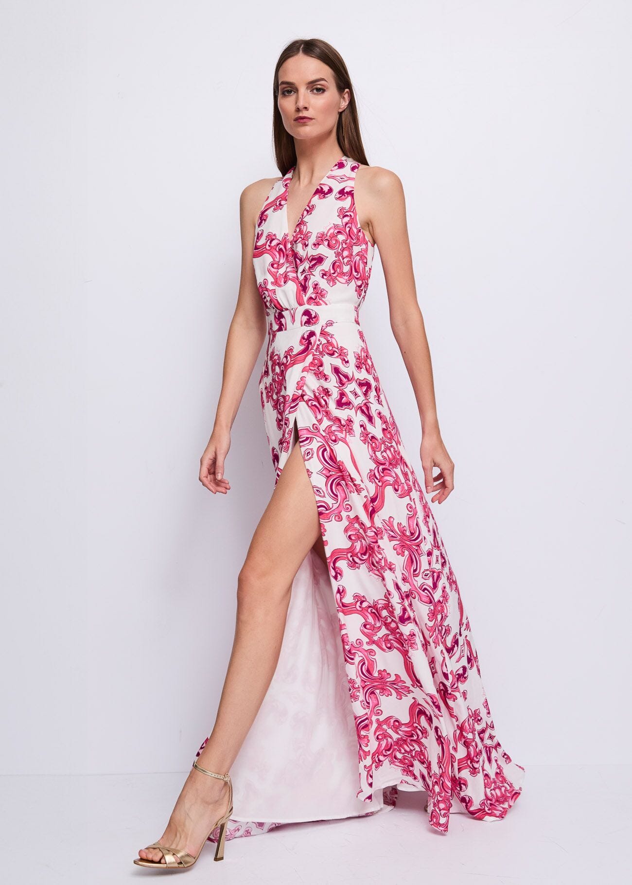 Robe en crêpe imprimé pour femme
