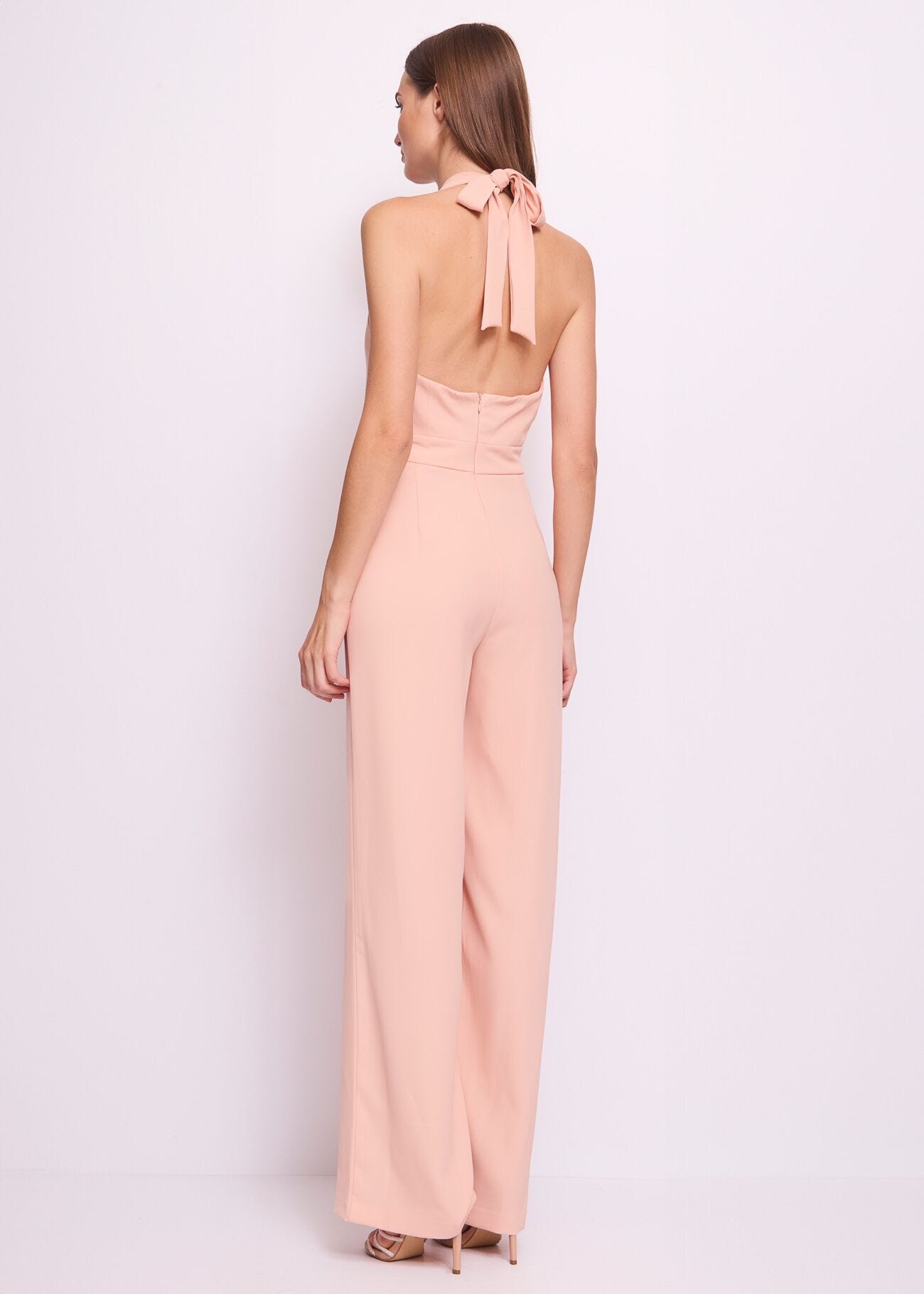 Women's pink crepe cady jumpsuit