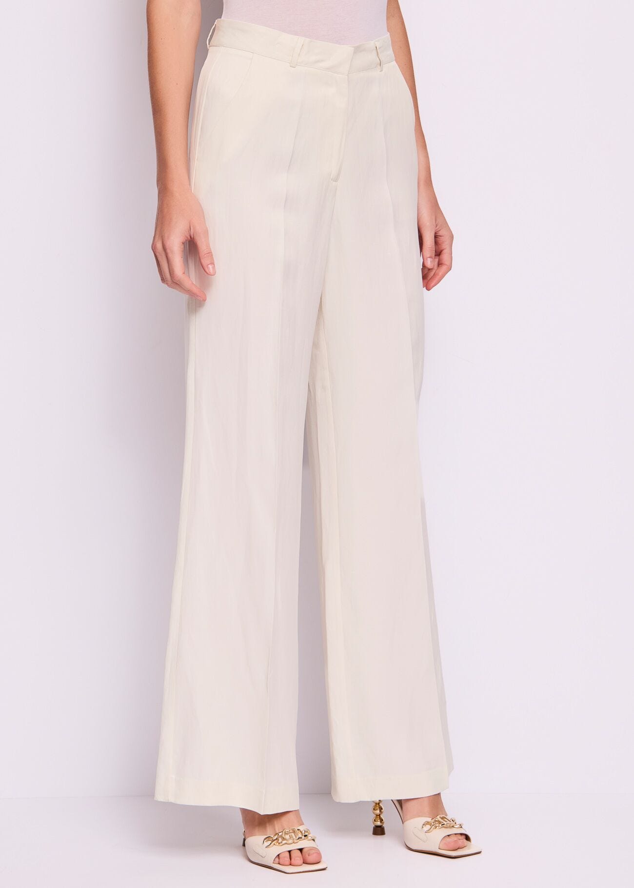 Women's linen-blend trousers