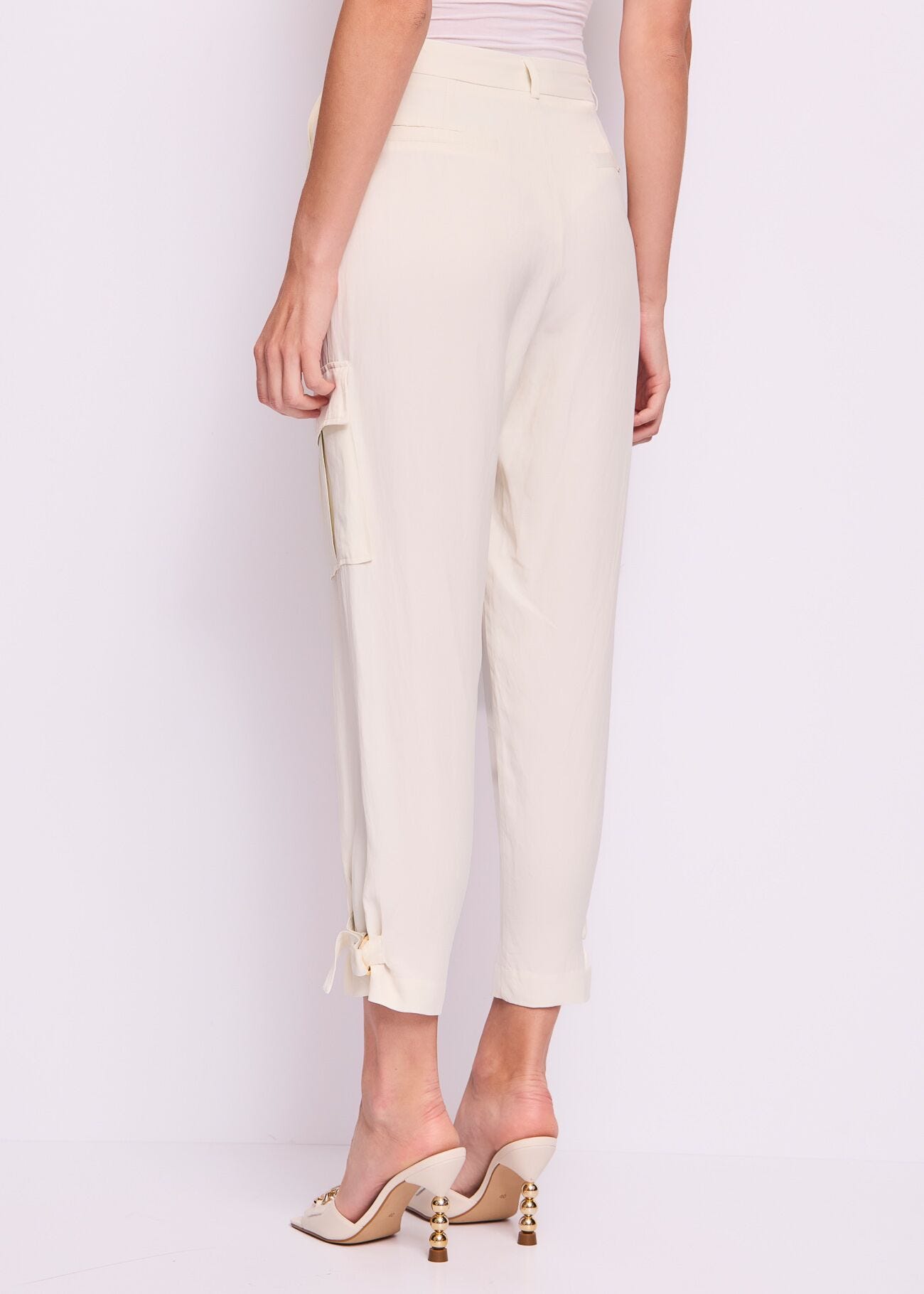 Women's linen-blend trousers