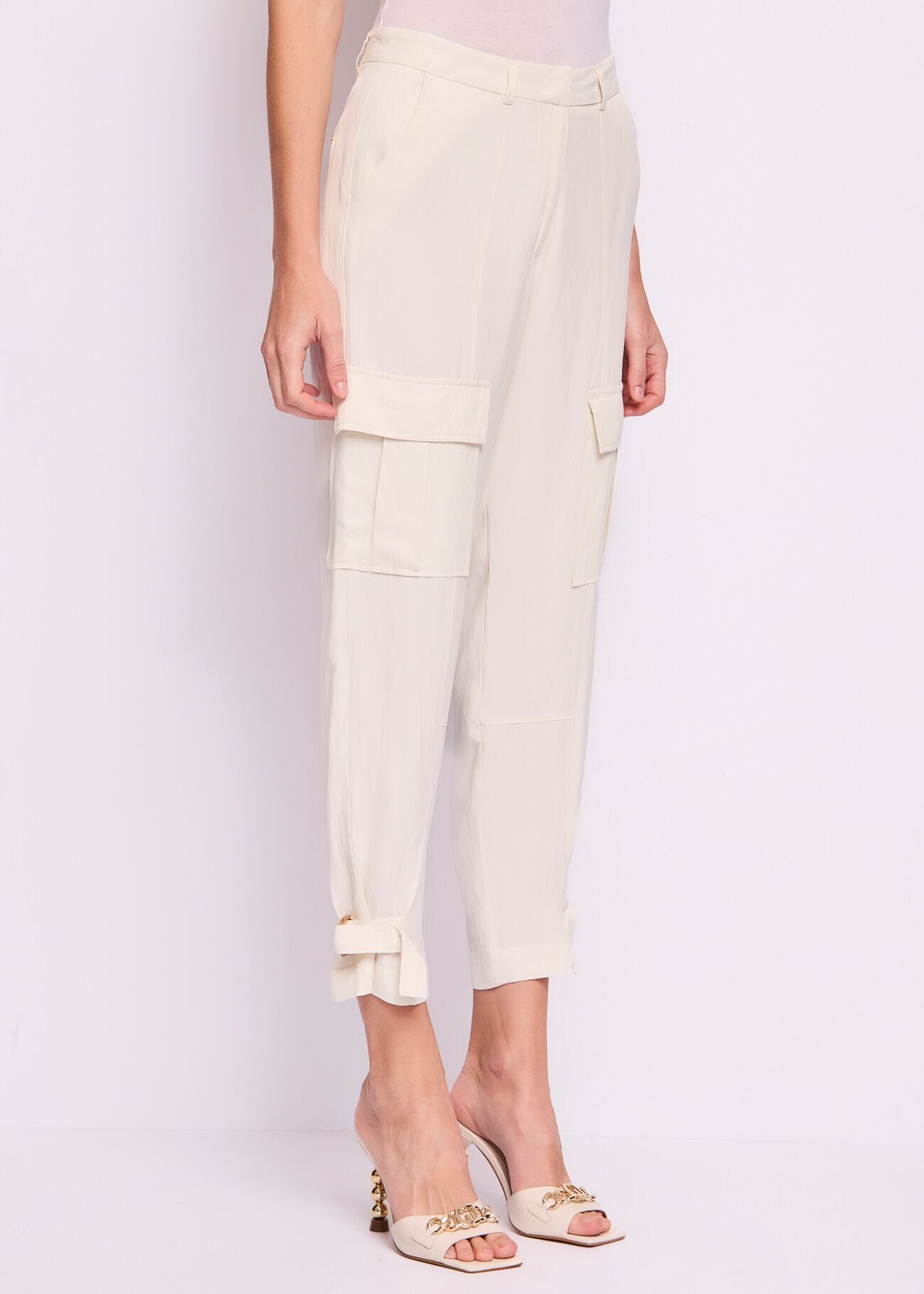 Women's linen-blend trousers