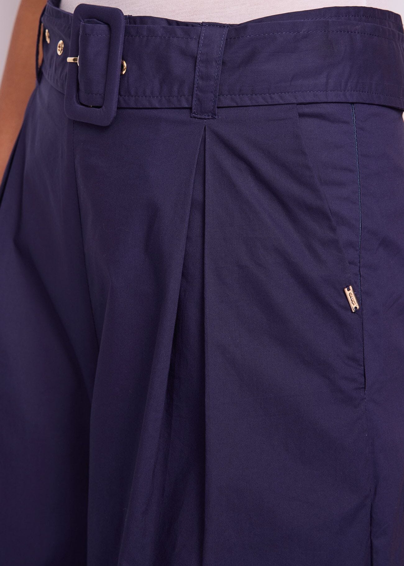 Pantalon bleu en coton pour femme