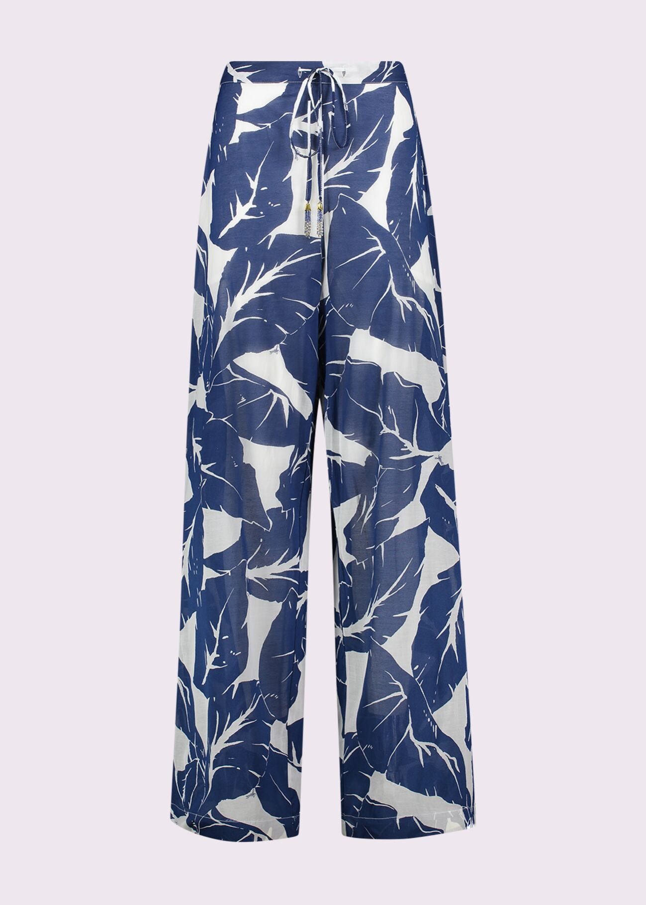 Pantaloni donna con stampa floreale e coulisse