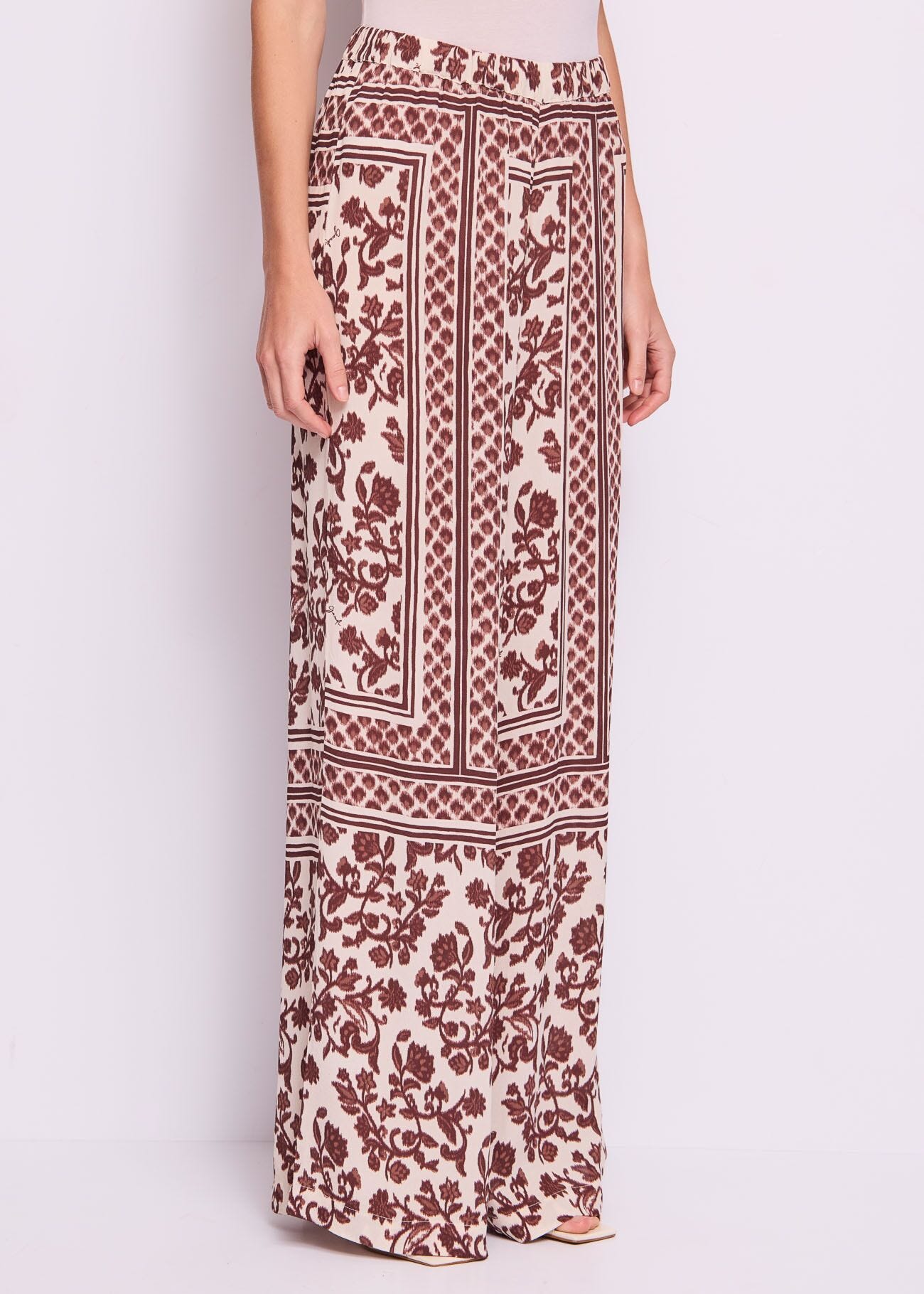 Pantalon en crêpe imprimé pour femme