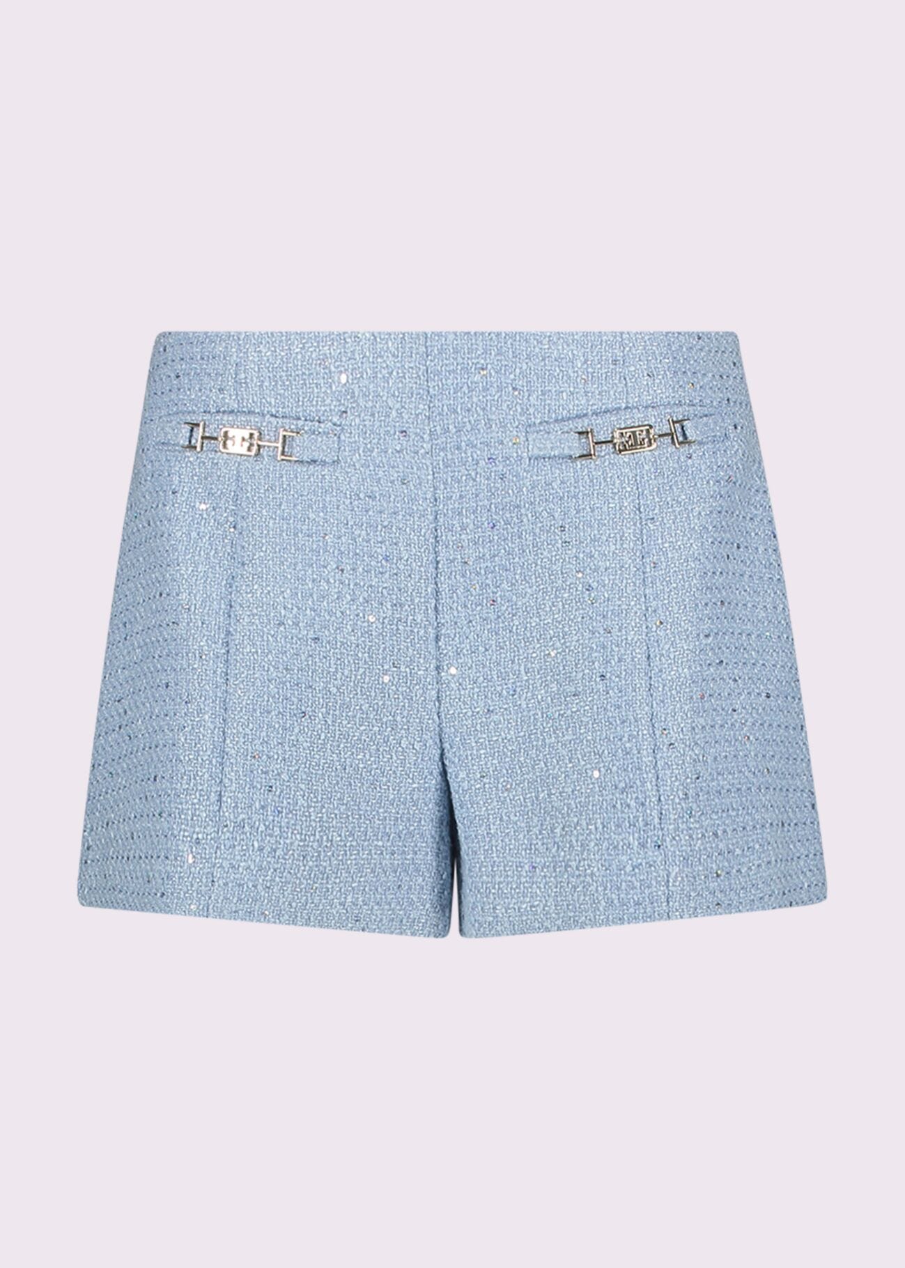 Shorts da donna azzurri con paillettes