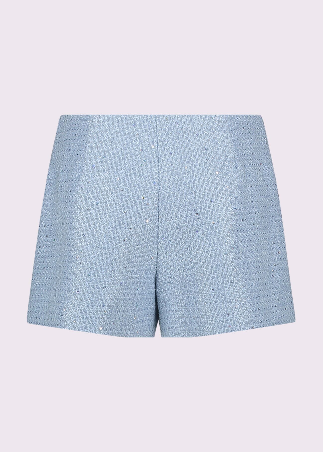Shorts da donna azzurri con paillettes