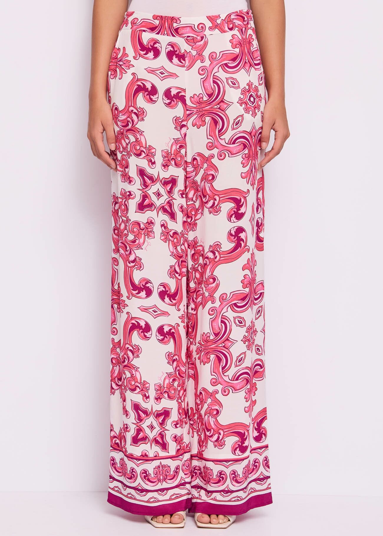 Women's printed crepe trousers