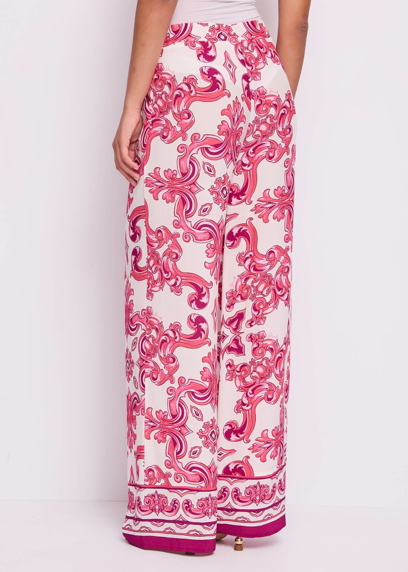 Women's printed crepe trousers