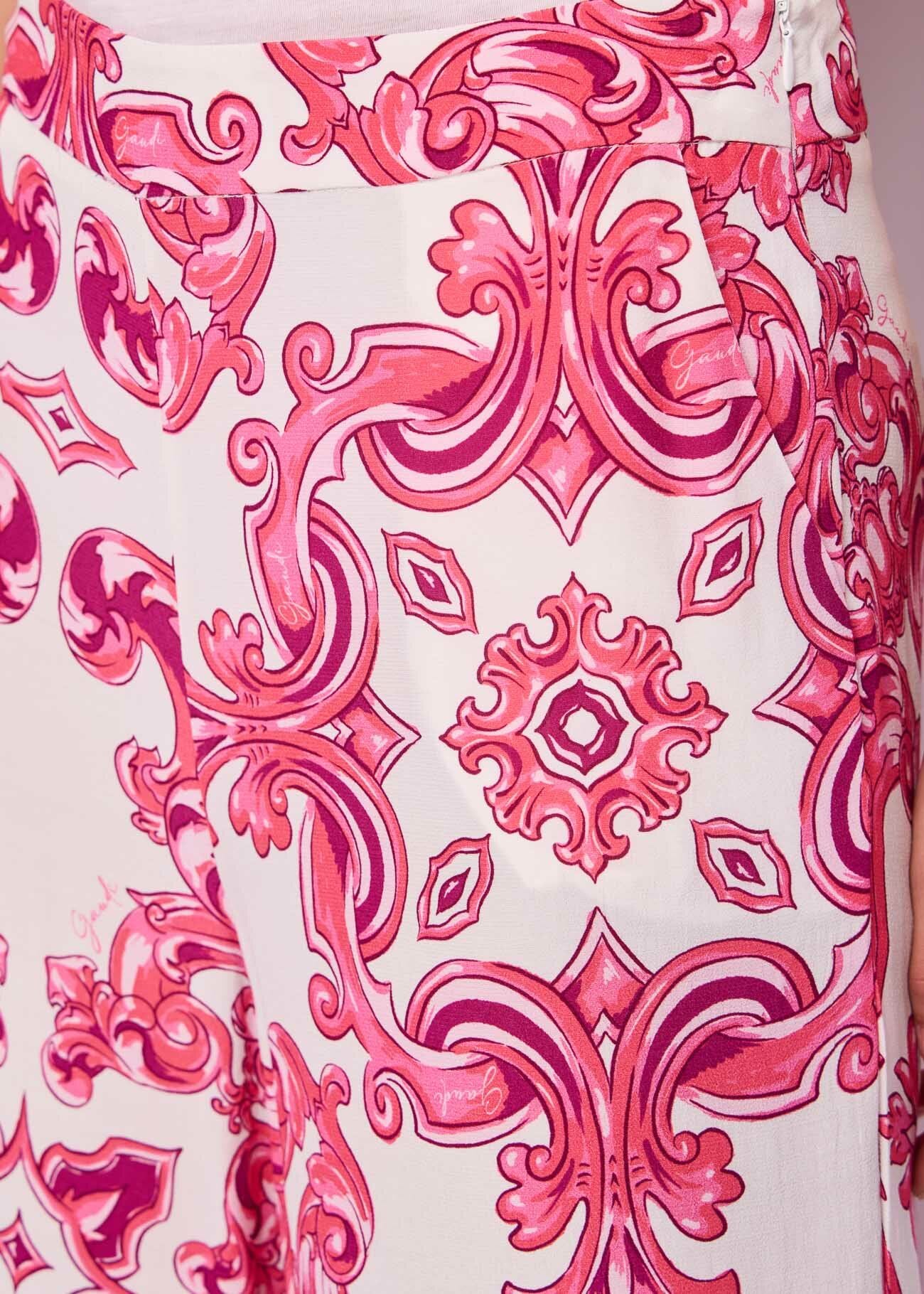 Women's printed crepe trousers