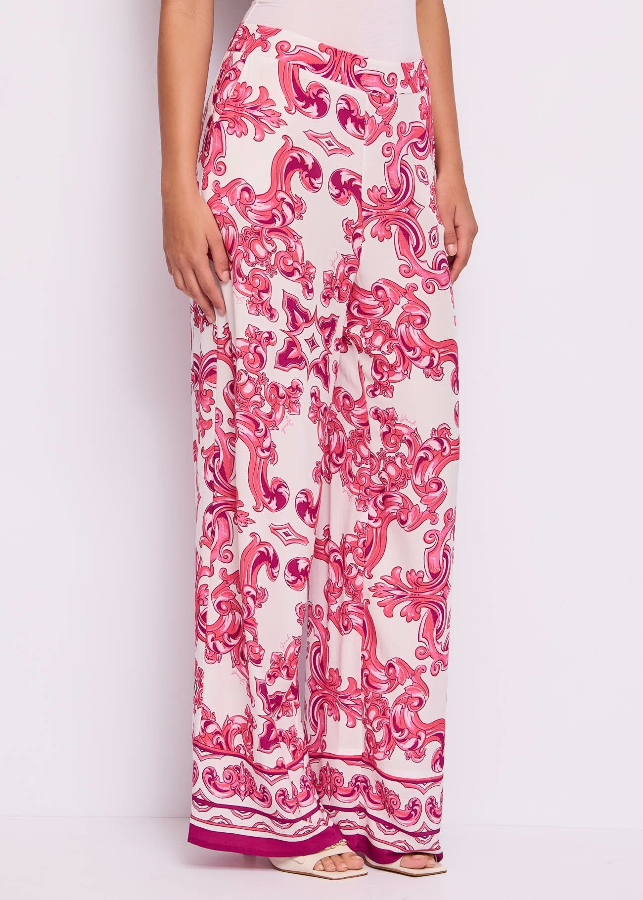 Women's printed crepe trousers