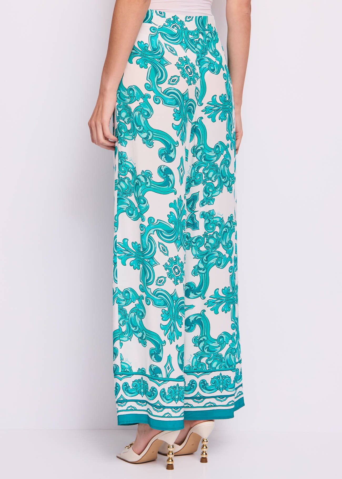 Women's printed crepe trousers
