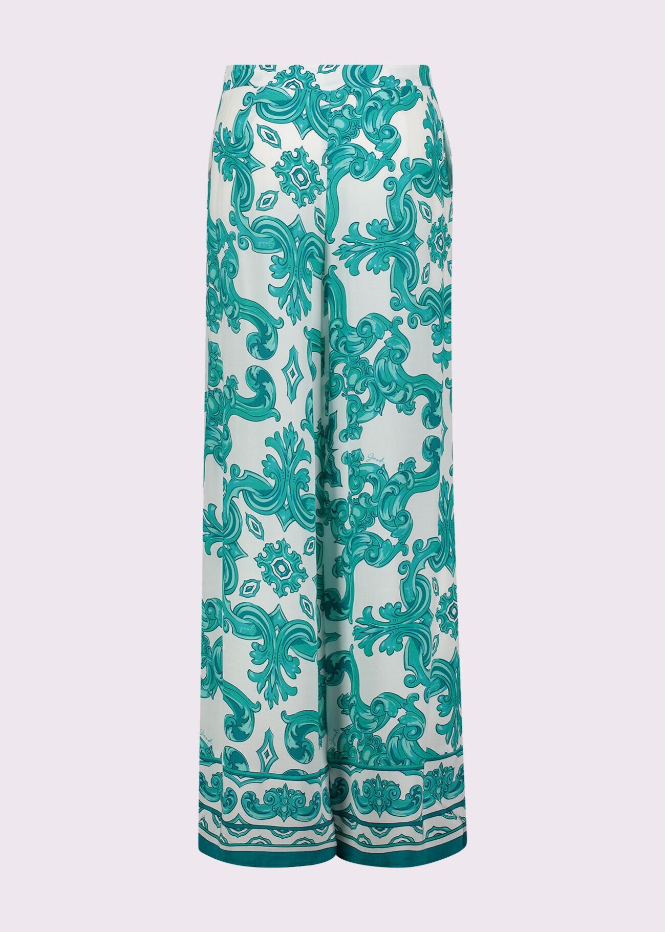 Women's printed crepe trousers