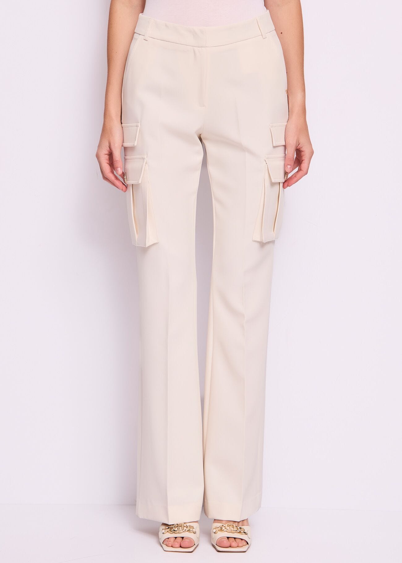 Women's white cargo trousers