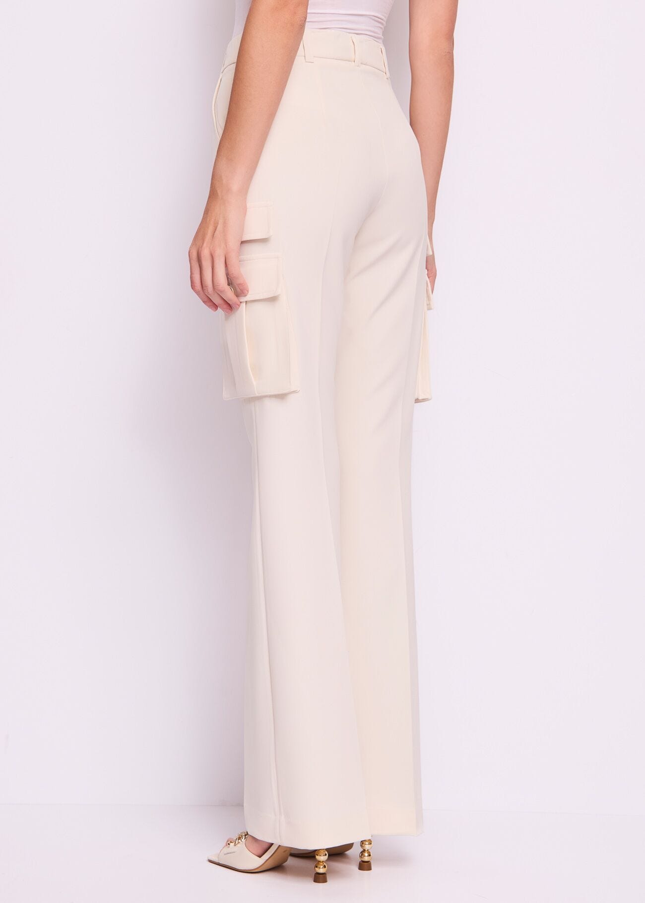 Women's white cargo trousers