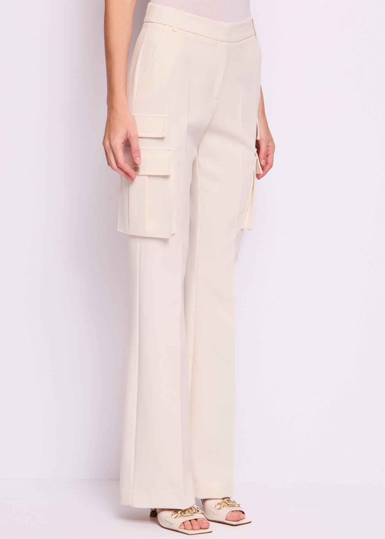 Women's white cargo trousers