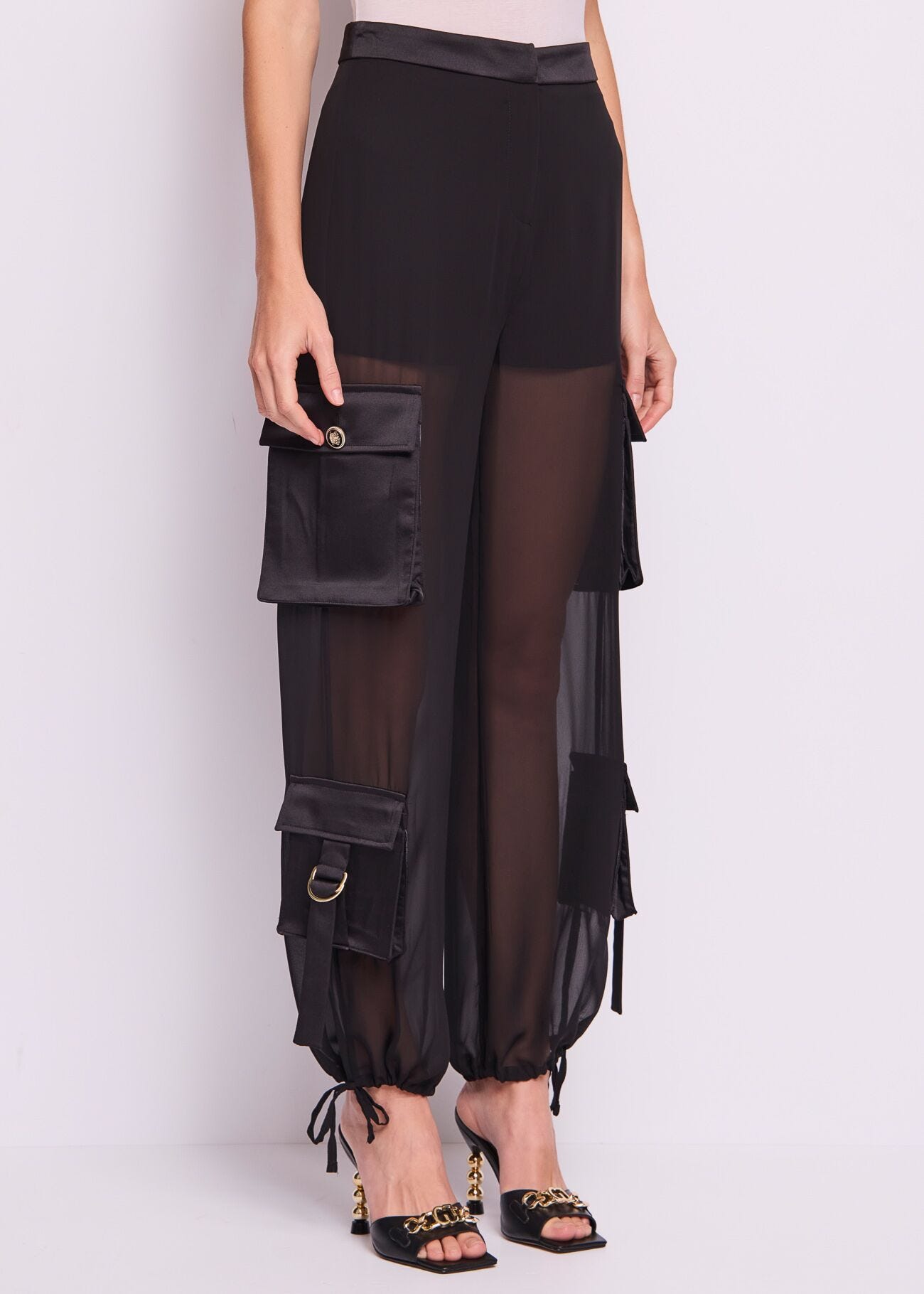 Pantaloni da donna neri cargo