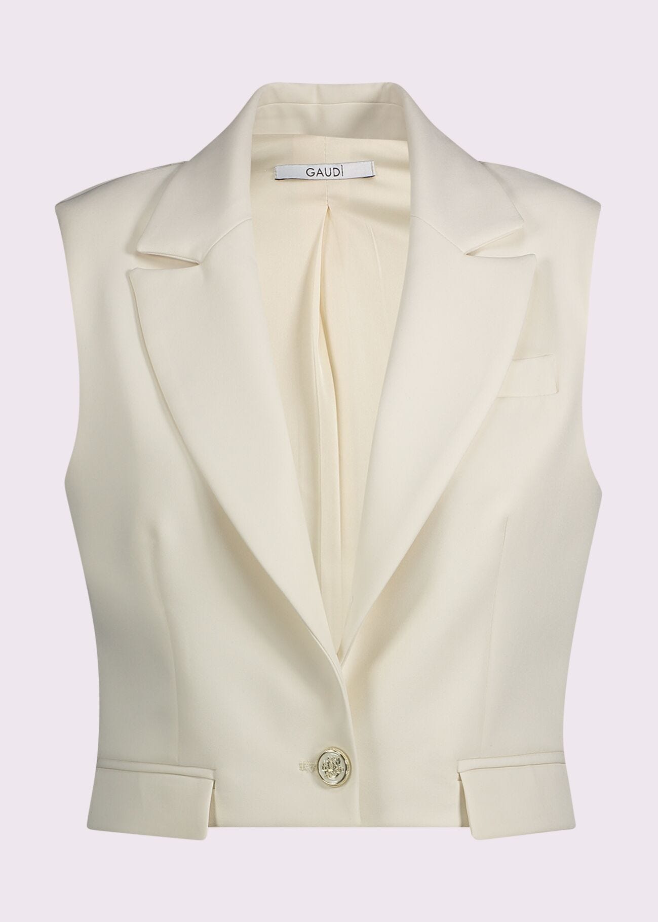 Gilet da donna bianco con revers