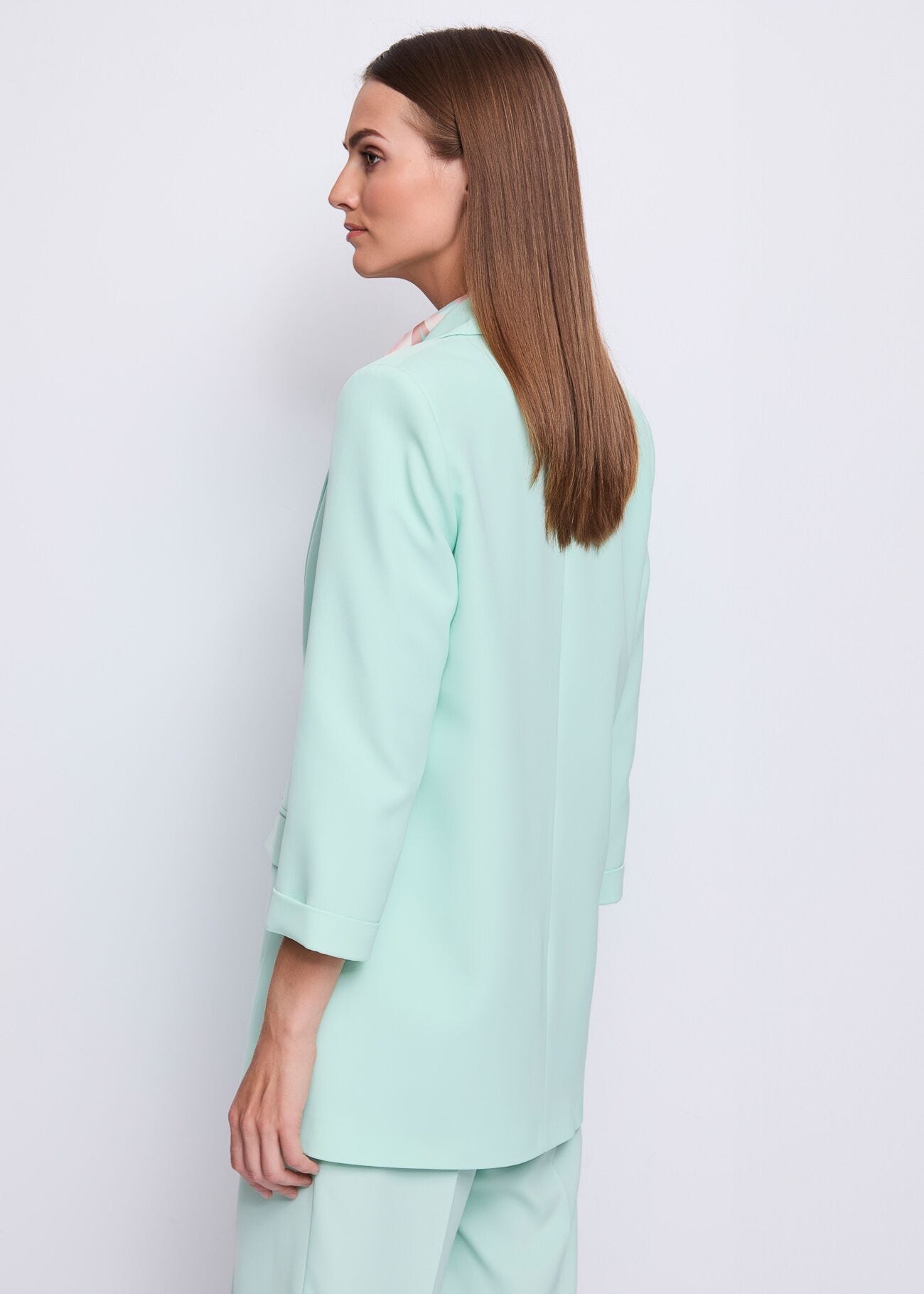 Blazer vert en crêpe cady pour femme