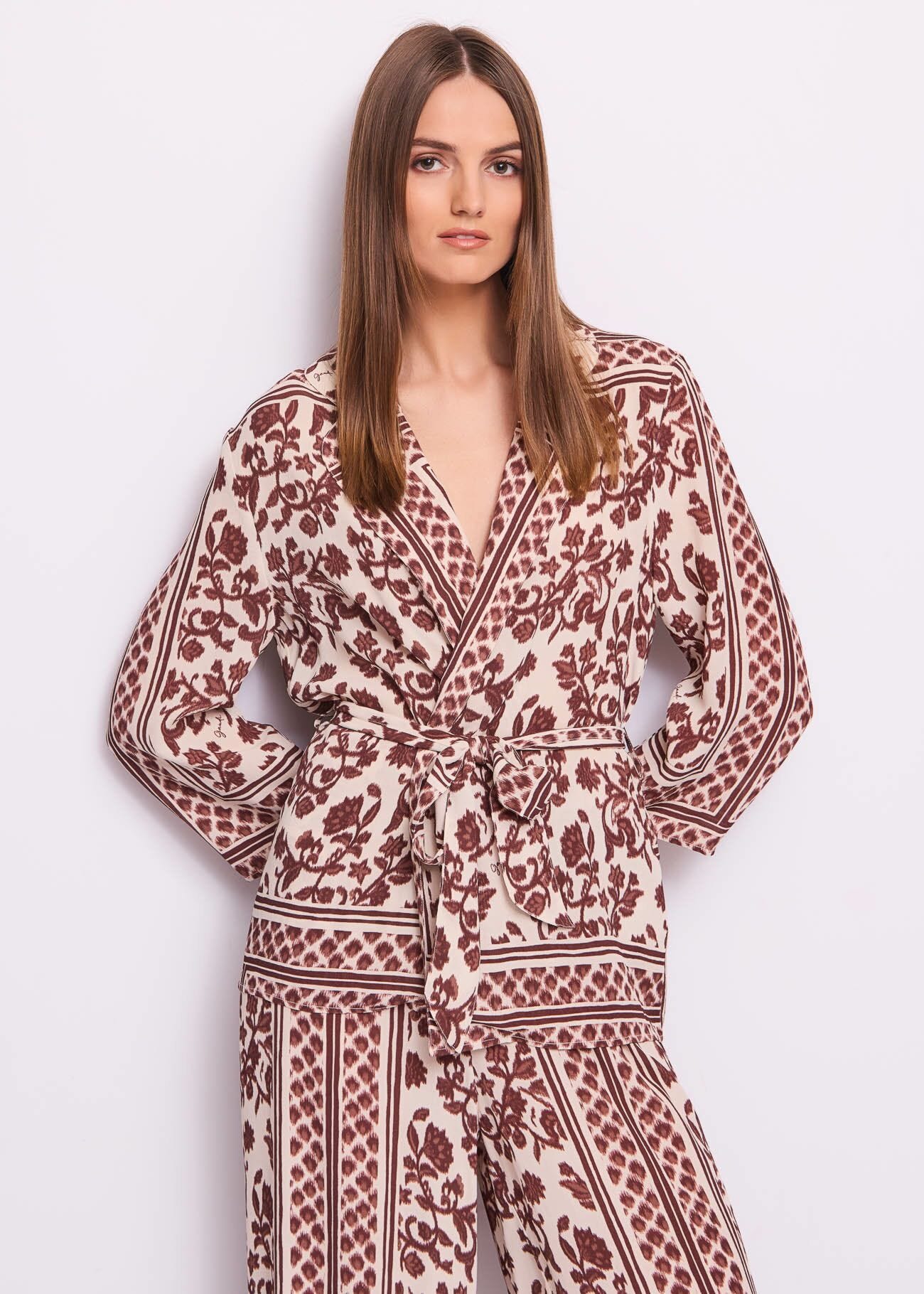 Veste en crêpe imprimé pour femme