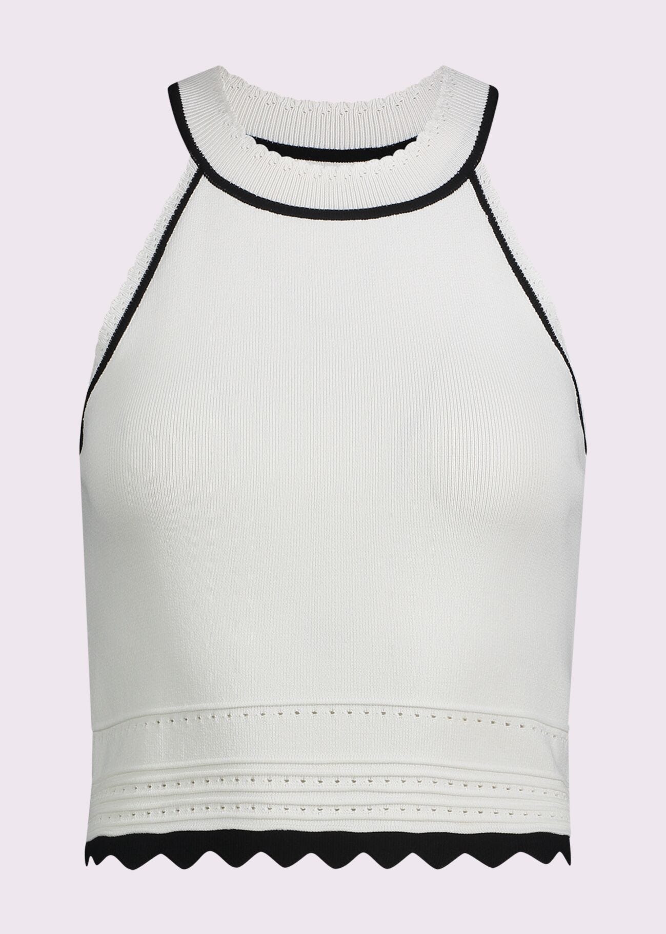 Top blanc en maille pour femme