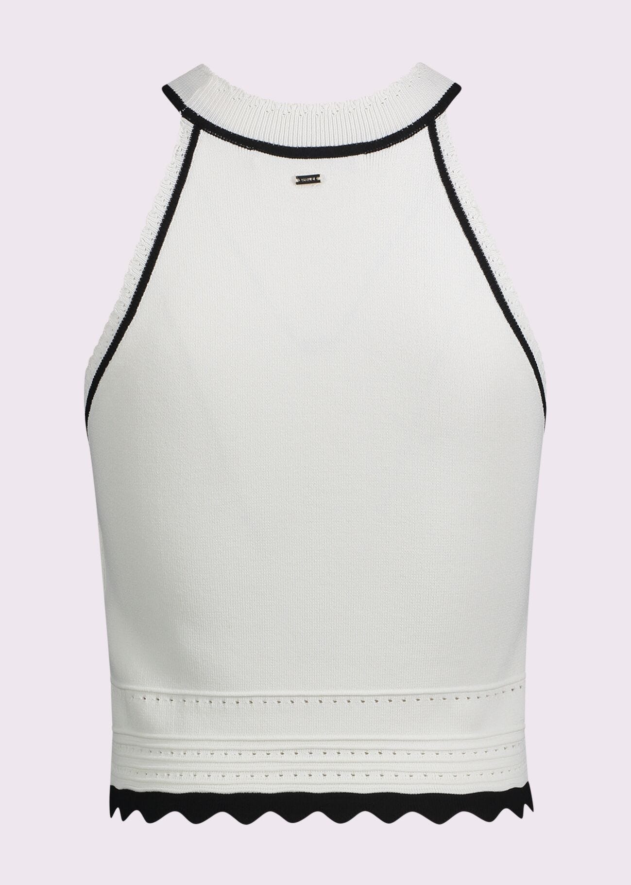 Top blanc en maille pour femme