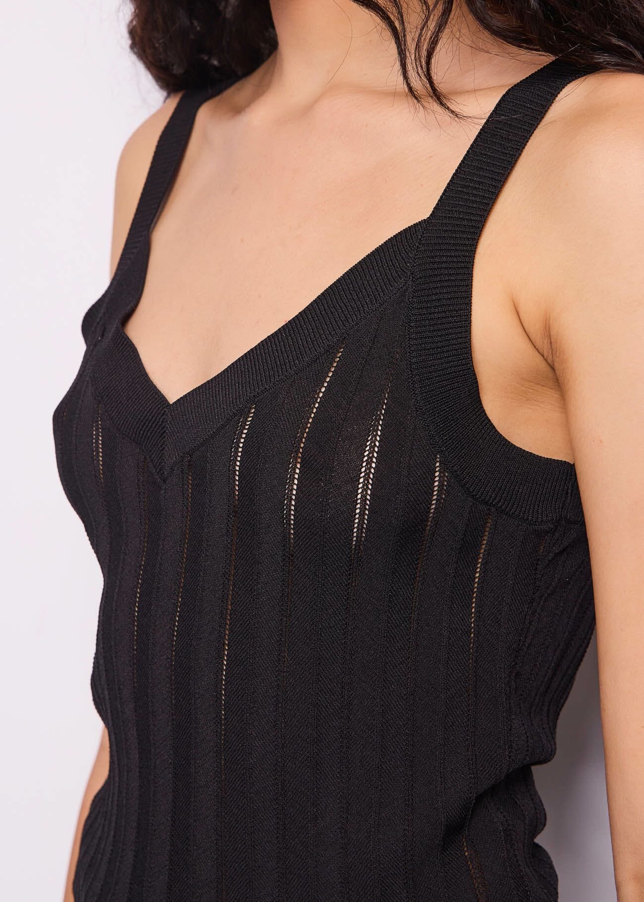 Women's black knit top