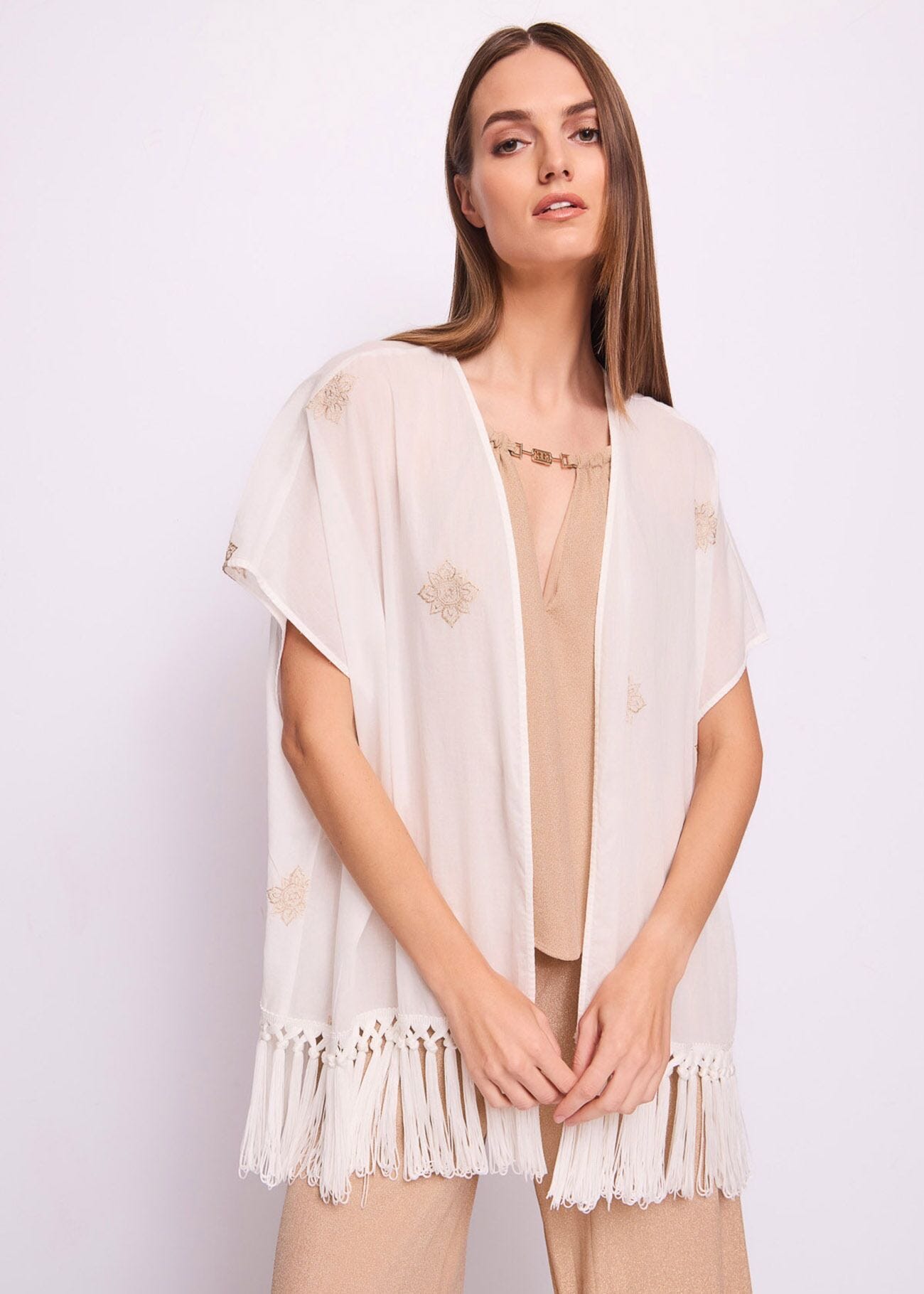 Blouse en coton avec broderies pour femme