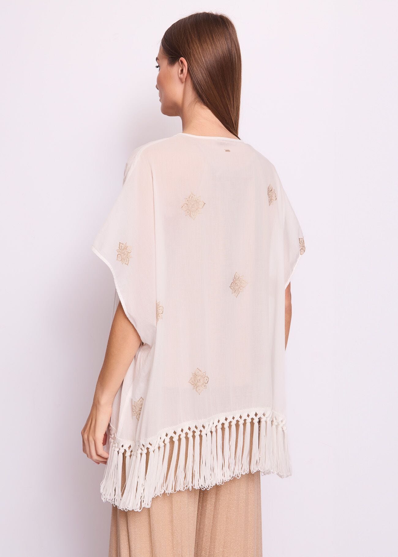 Blouse en coton avec broderies pour femme