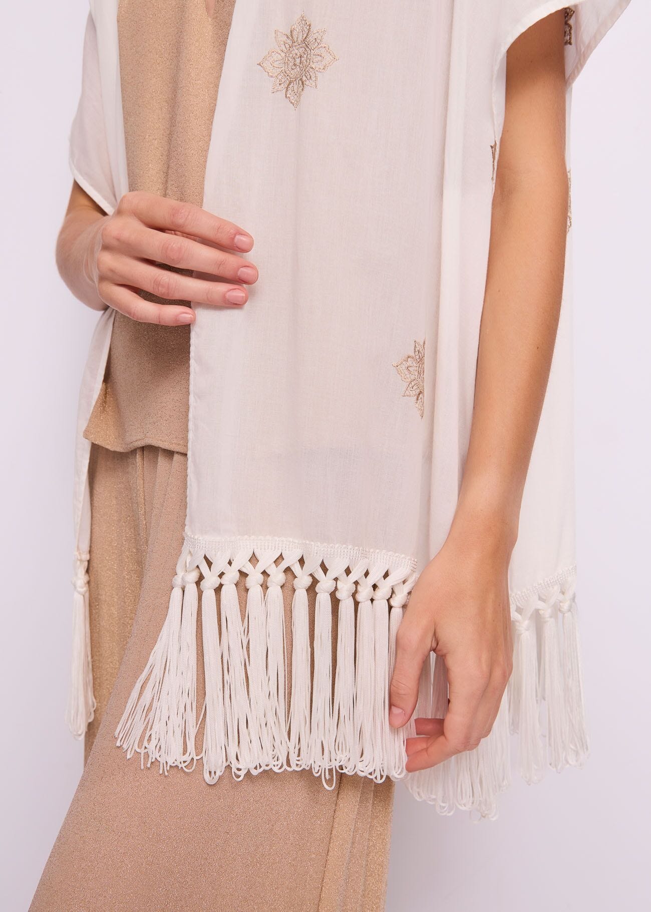 Blouse en coton avec broderies pour femme