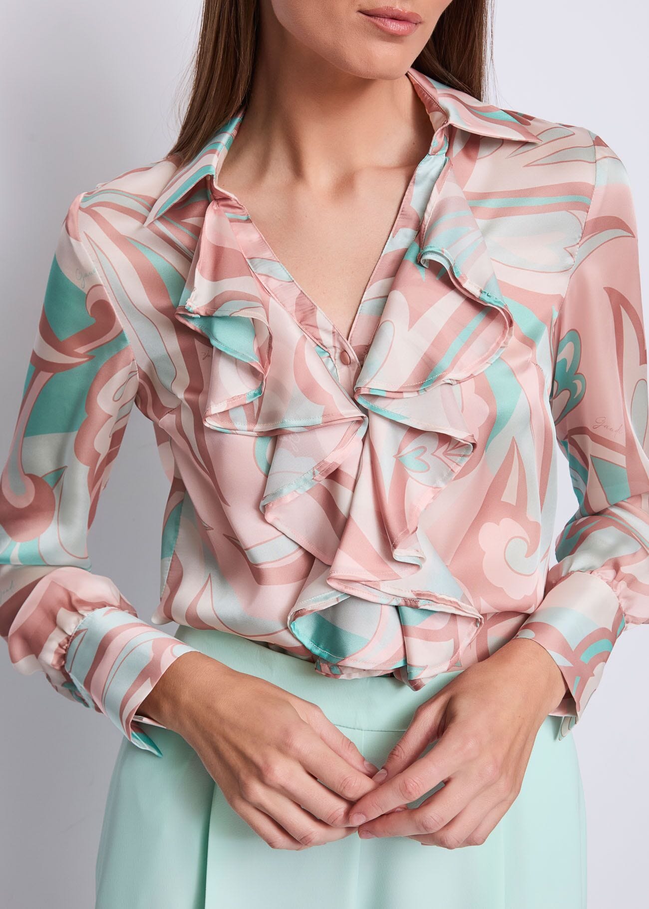 Chemise en chiffon imprimé pour femme