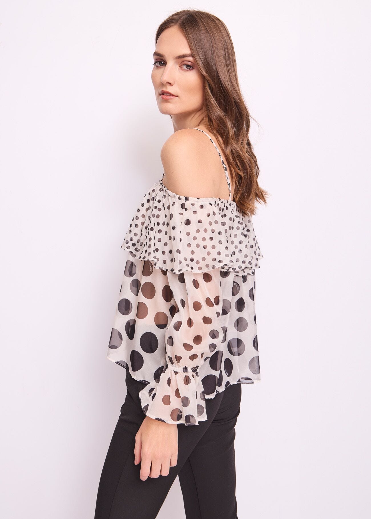 Blouse en chiffon imprimé pour femme