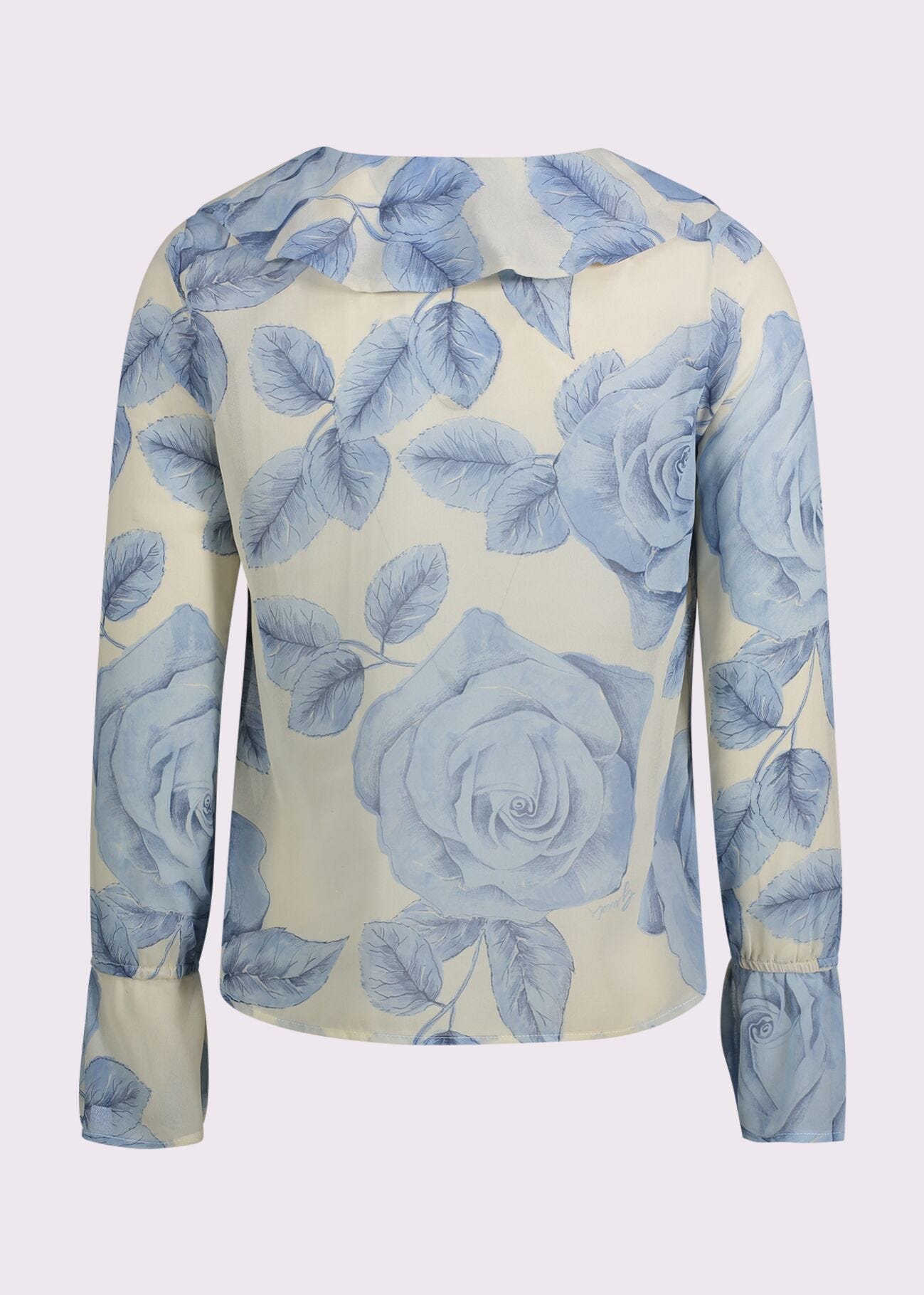 Blusa da donna con scollo a V e rouches