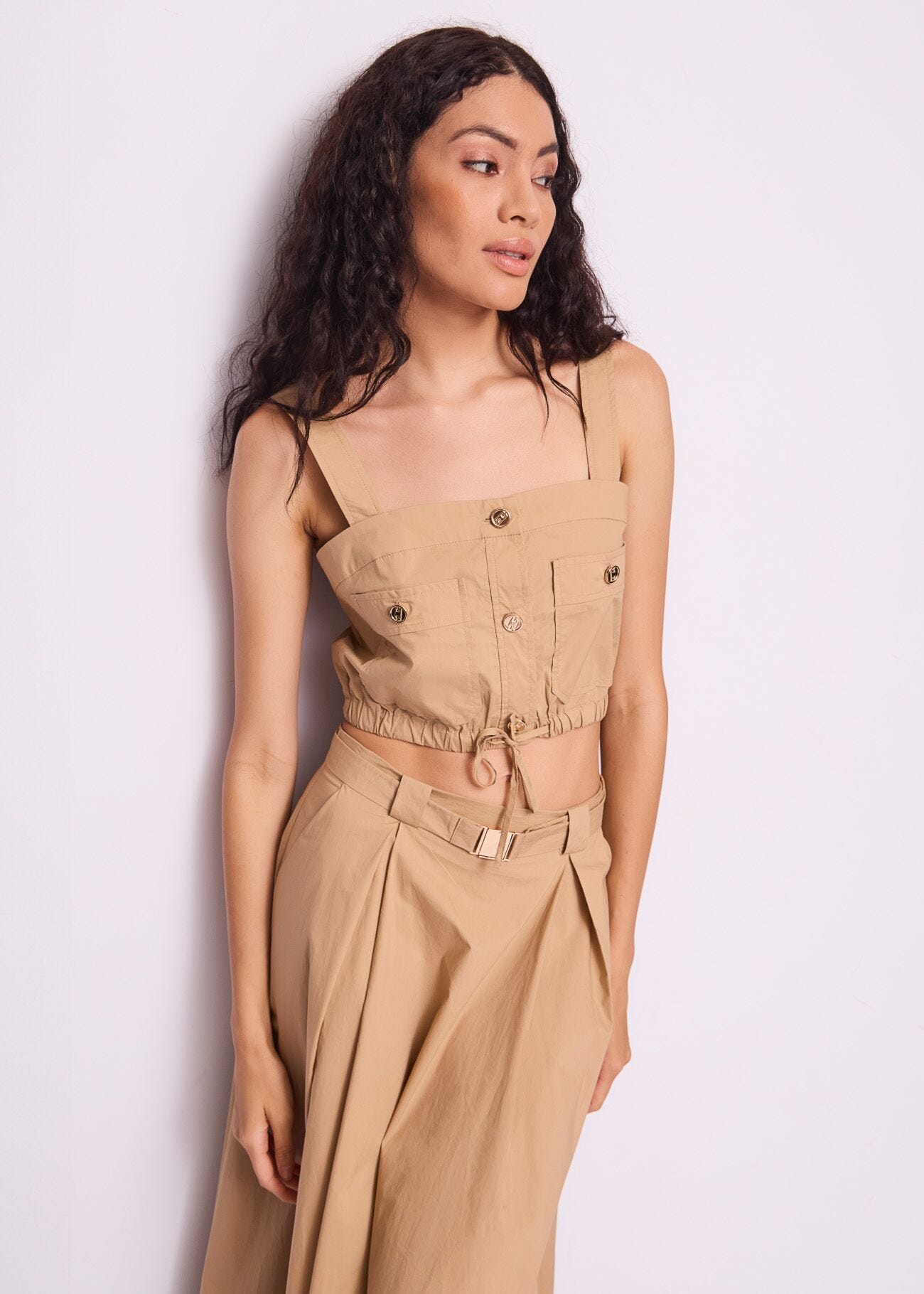 Women's beige cotton top