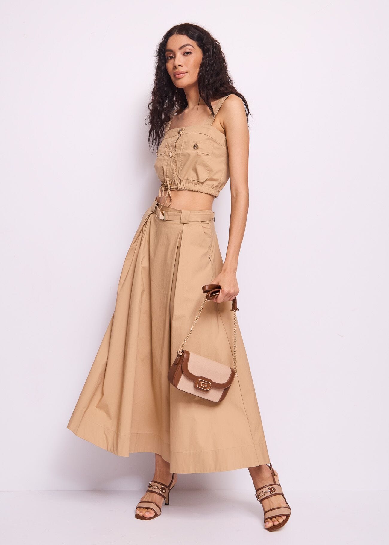 Women's beige cotton top