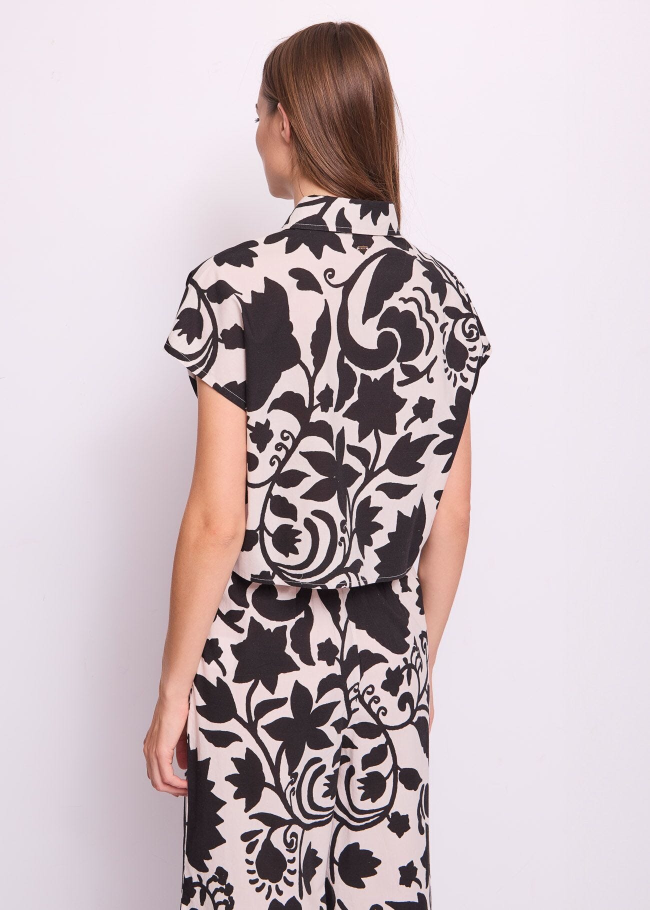 Chemise en coton imprimé pour femme
