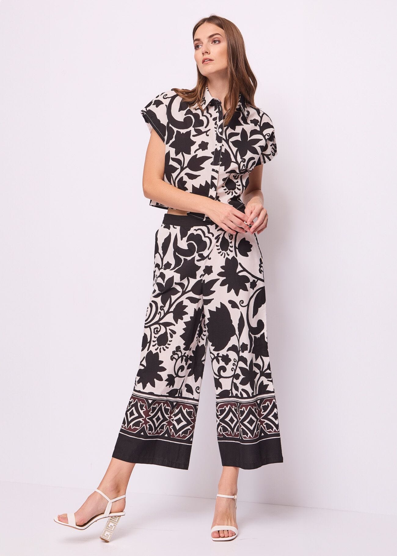Chemise en coton imprimé pour femme