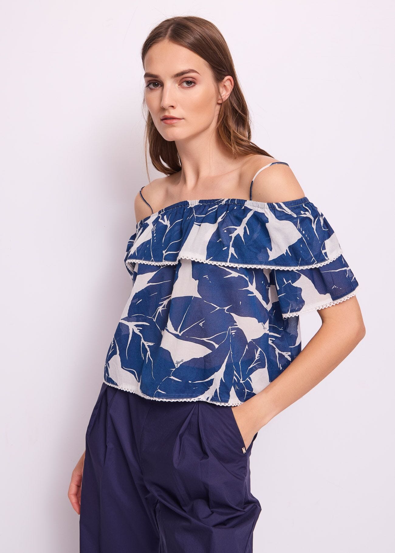 Women's printed cotton top