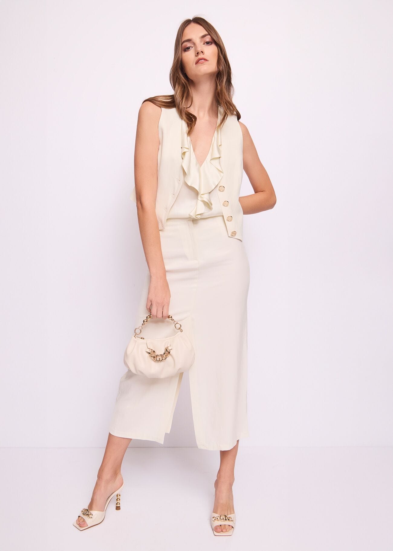 Women's white satin top