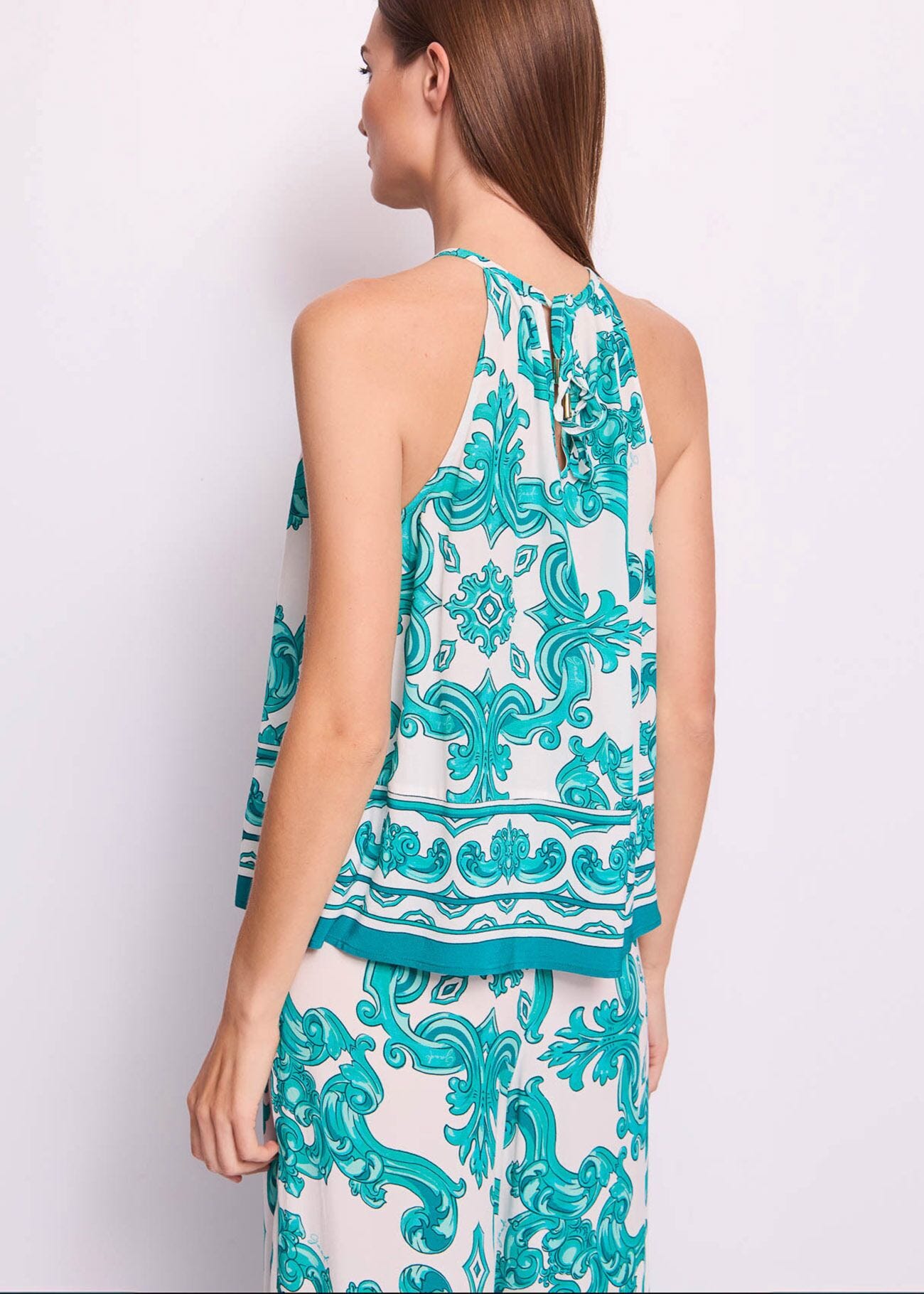 Women's printed crepe top