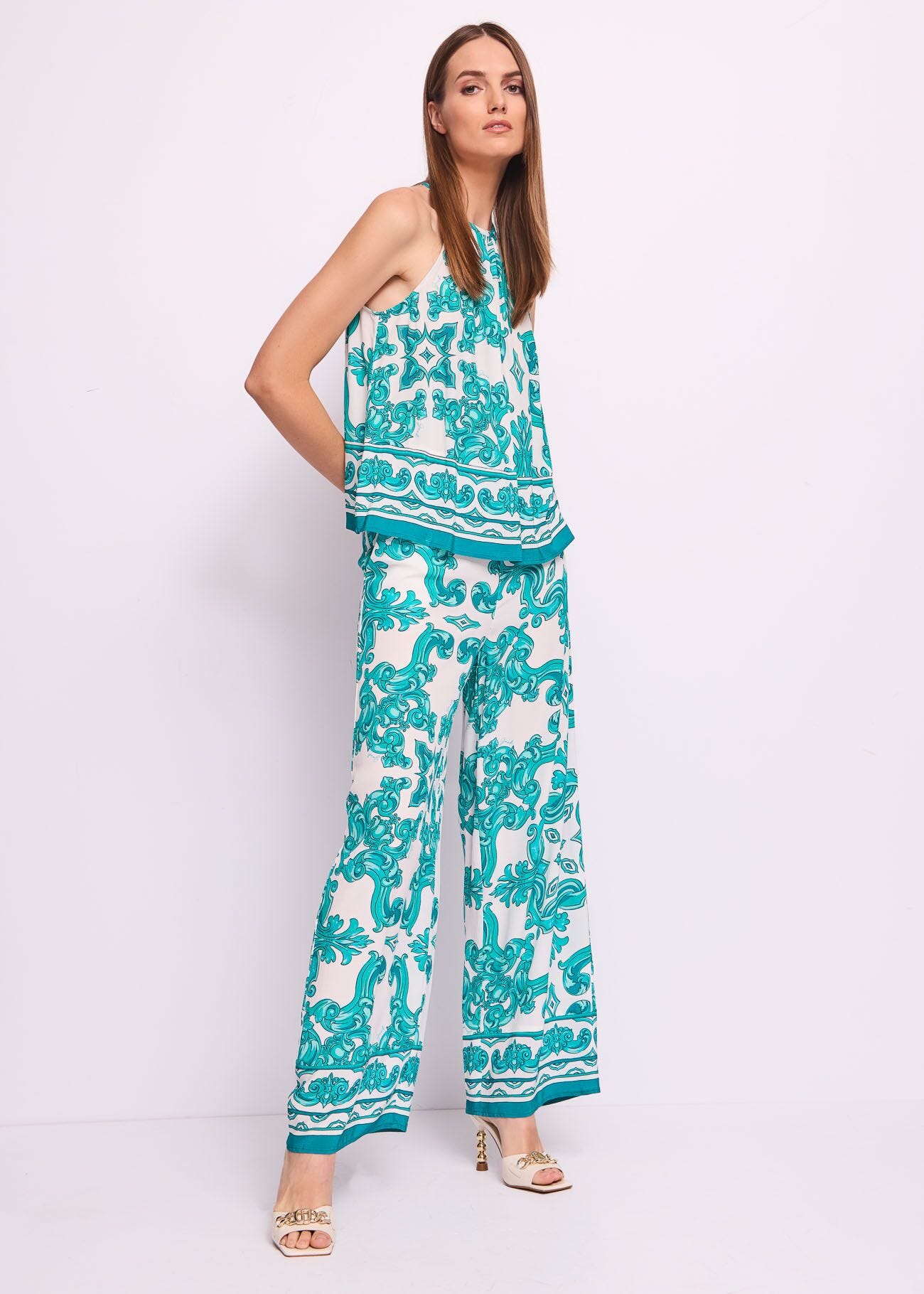 Women's printed crepe top