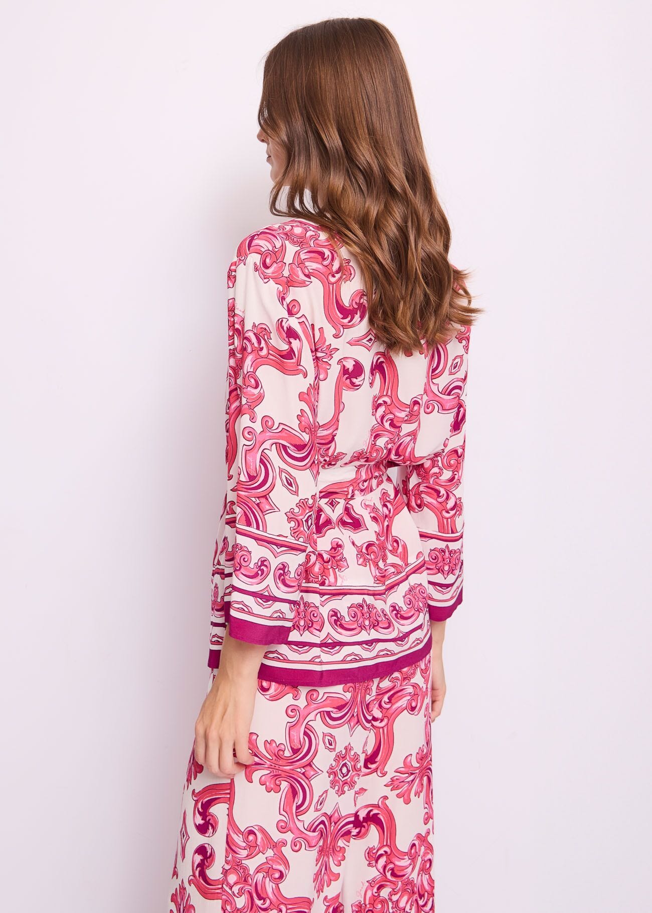 Women's printed crepe jacket