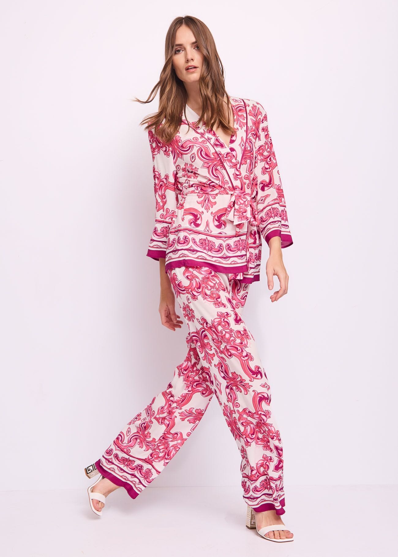 Women's printed crepe jacket