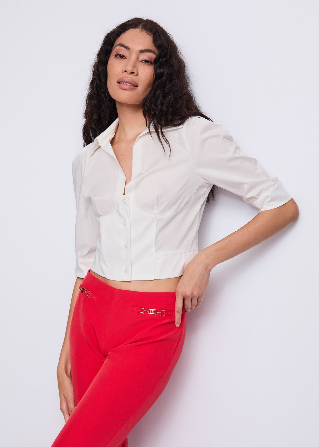 Women's white cotton shirt