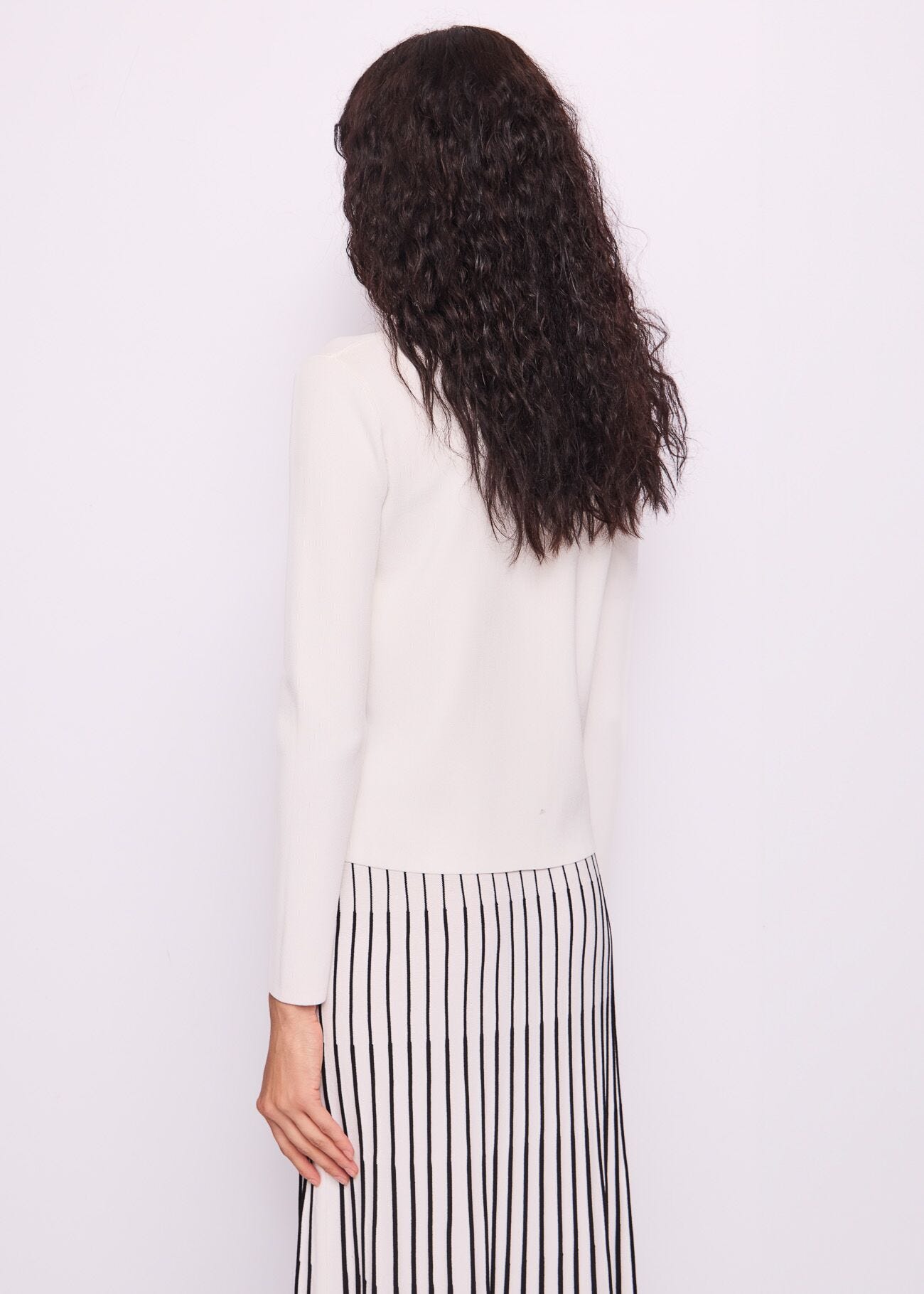 Women's white knitted cardigan