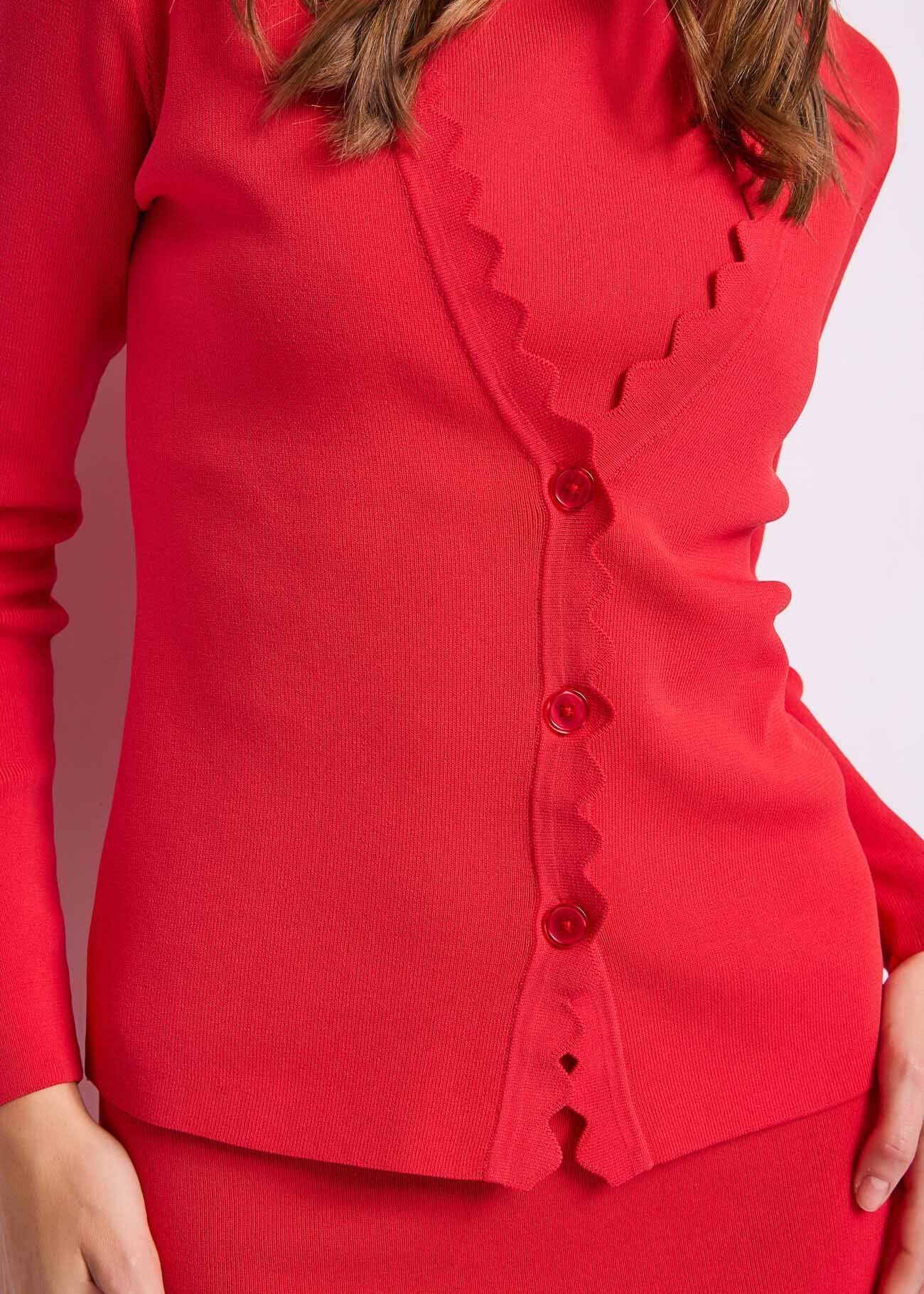 Cárdigan rojo de hilo para mujer
