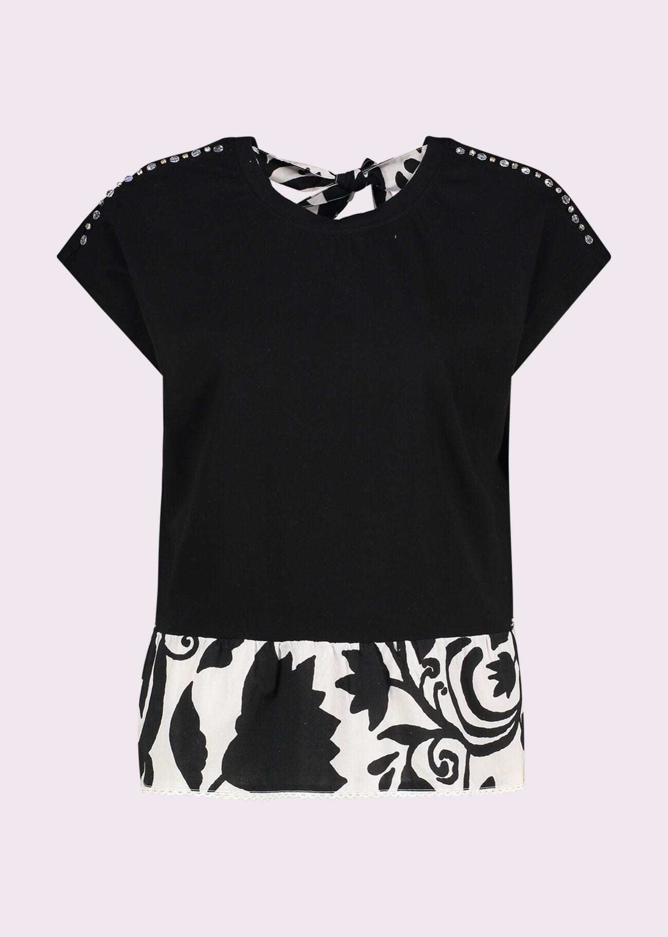 T-shirt noir en coton pour femme