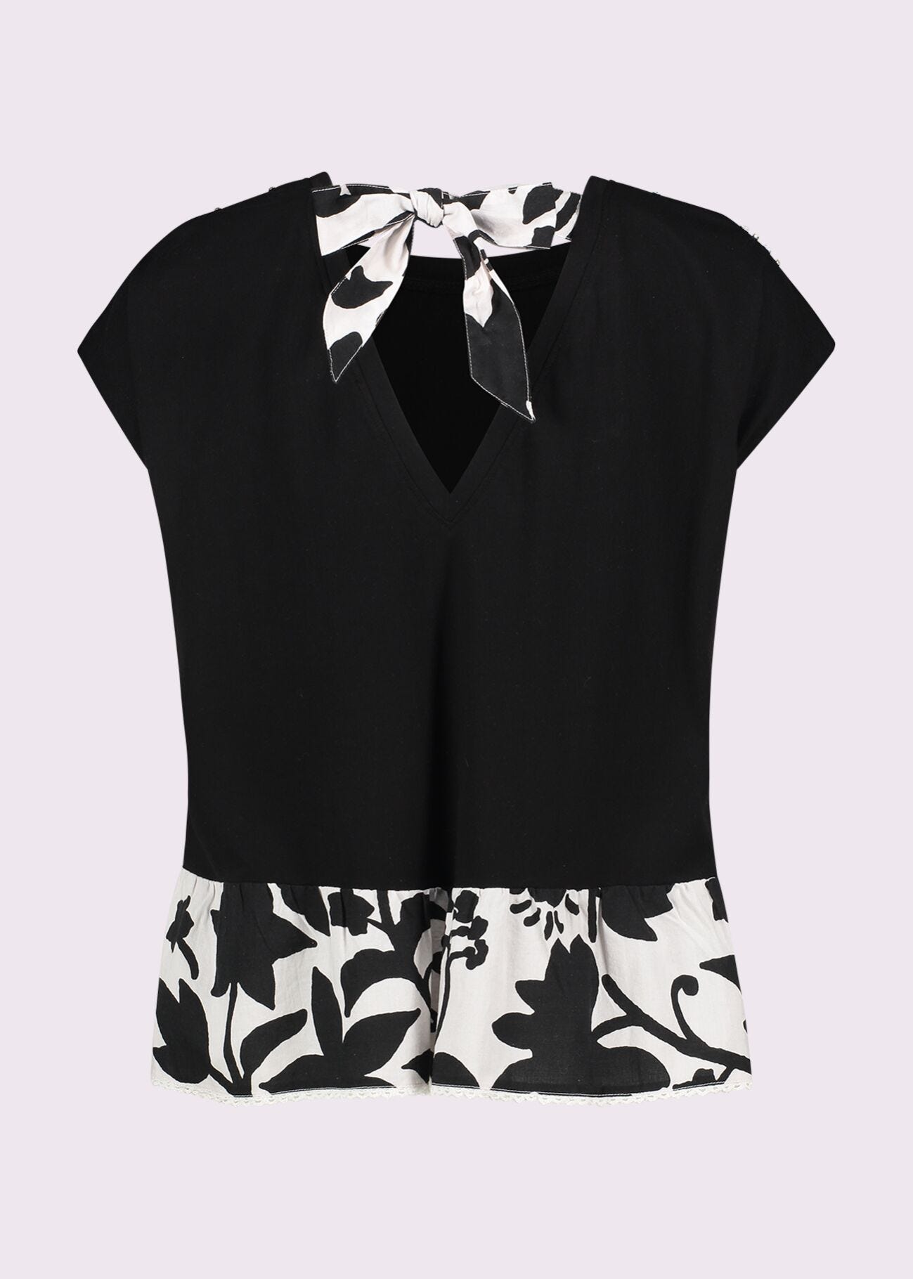 T-shirt noir en coton pour femme