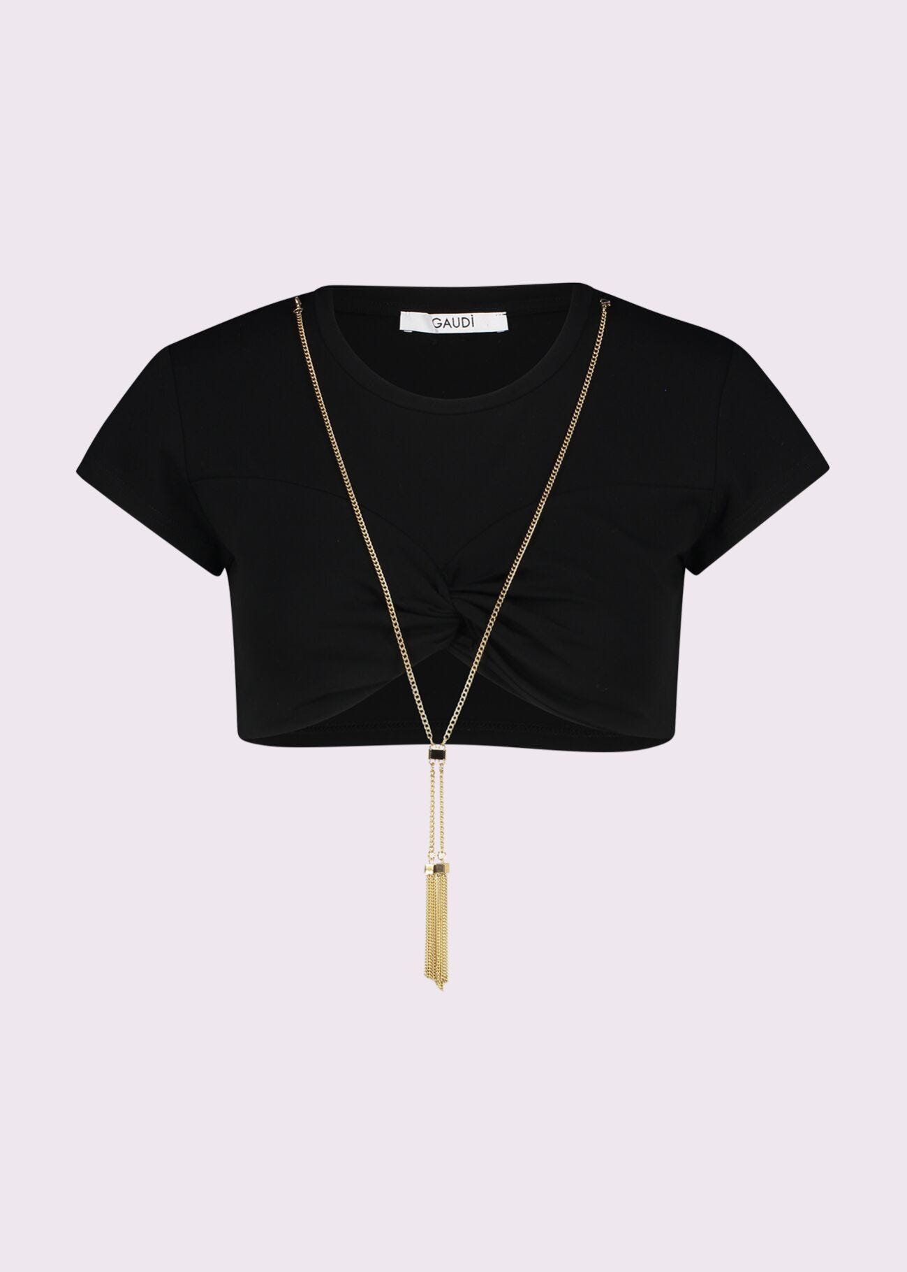 T-shirt noir en coton pour femme