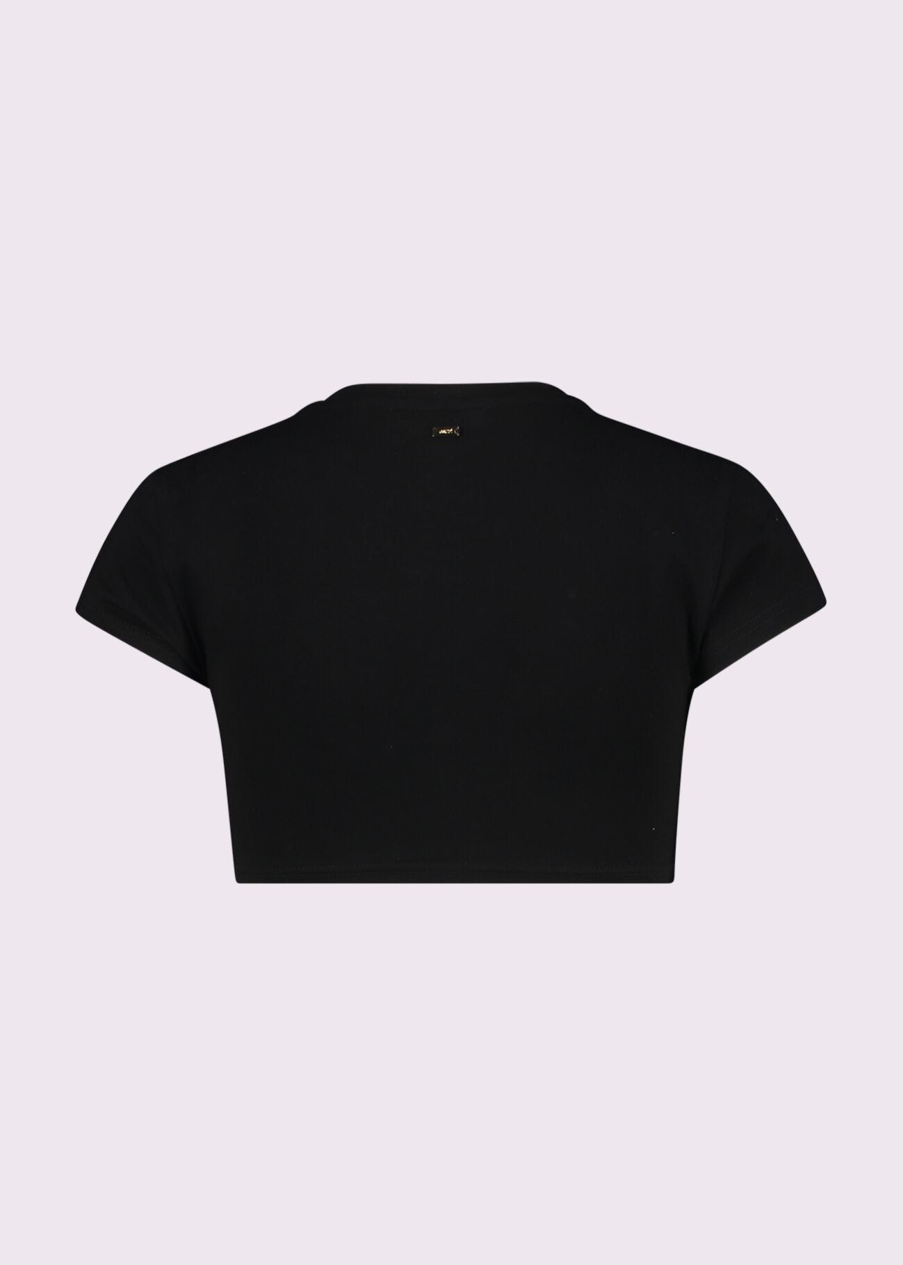 T-shirt noir en coton pour femme