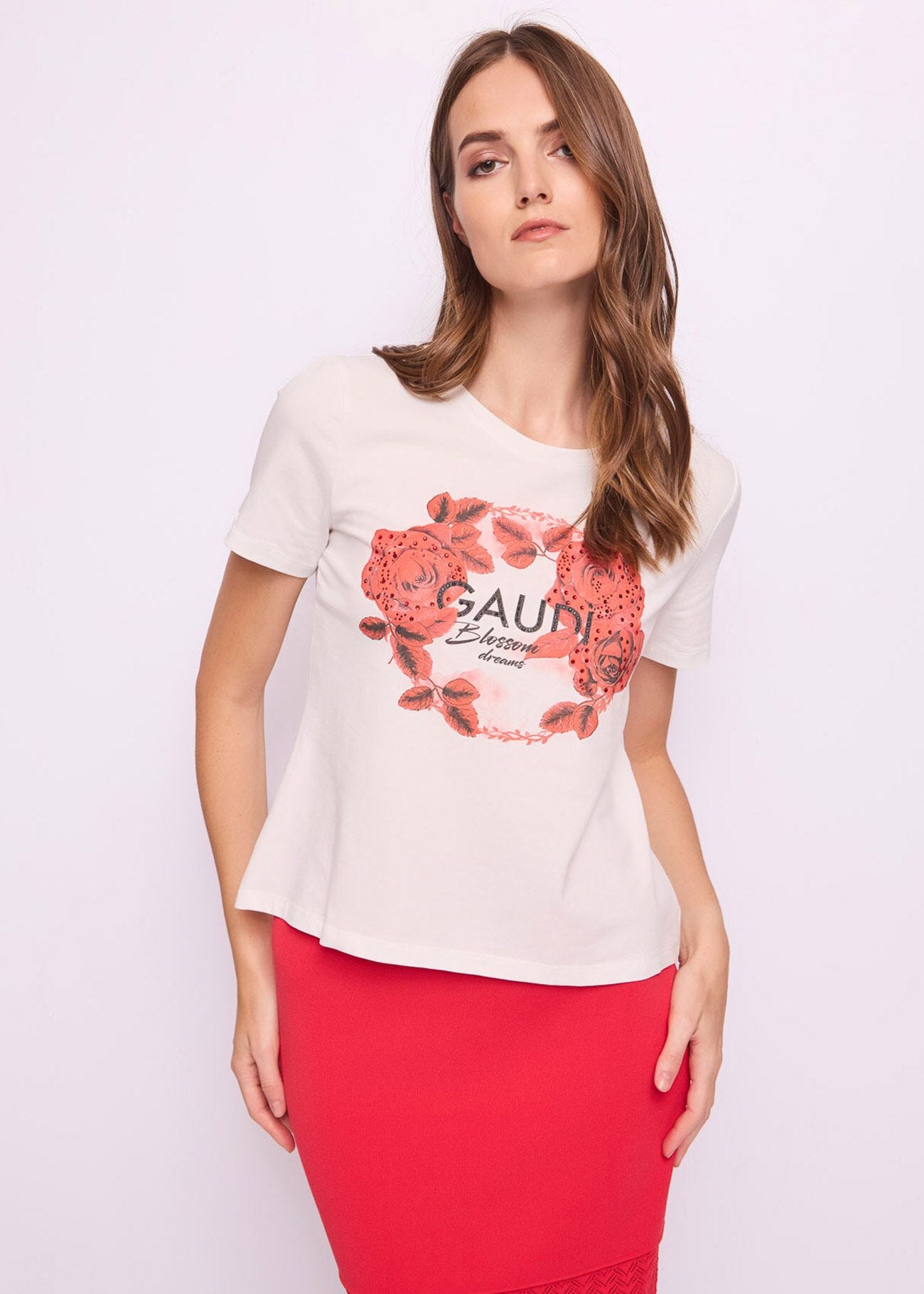 T-shirt blanc en coton pour femme